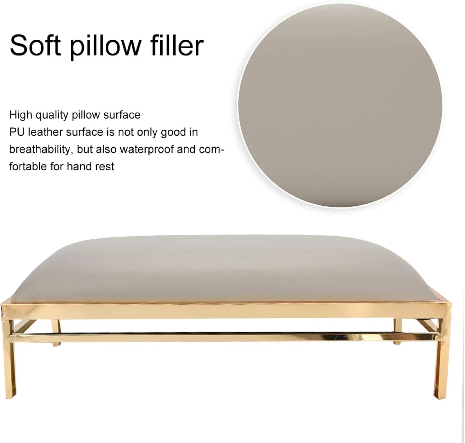 بالشتک زیر دستی ناخن، چرم PU نرم و ضد آب، بالشتک زیر دستی ناخن راحت و نفیس با سطح قوس ارگونومیک برای میز ناخن منزل و سالن (خاکستری) بالشتک زیر دستی ناخن، چرم PU نرم و ضد آب، بالشتک زیر دستی ناخن راحت و نفیس با سطح قوس ارگونومیک برای میز ناخن منزل و سالن (خاکستری)