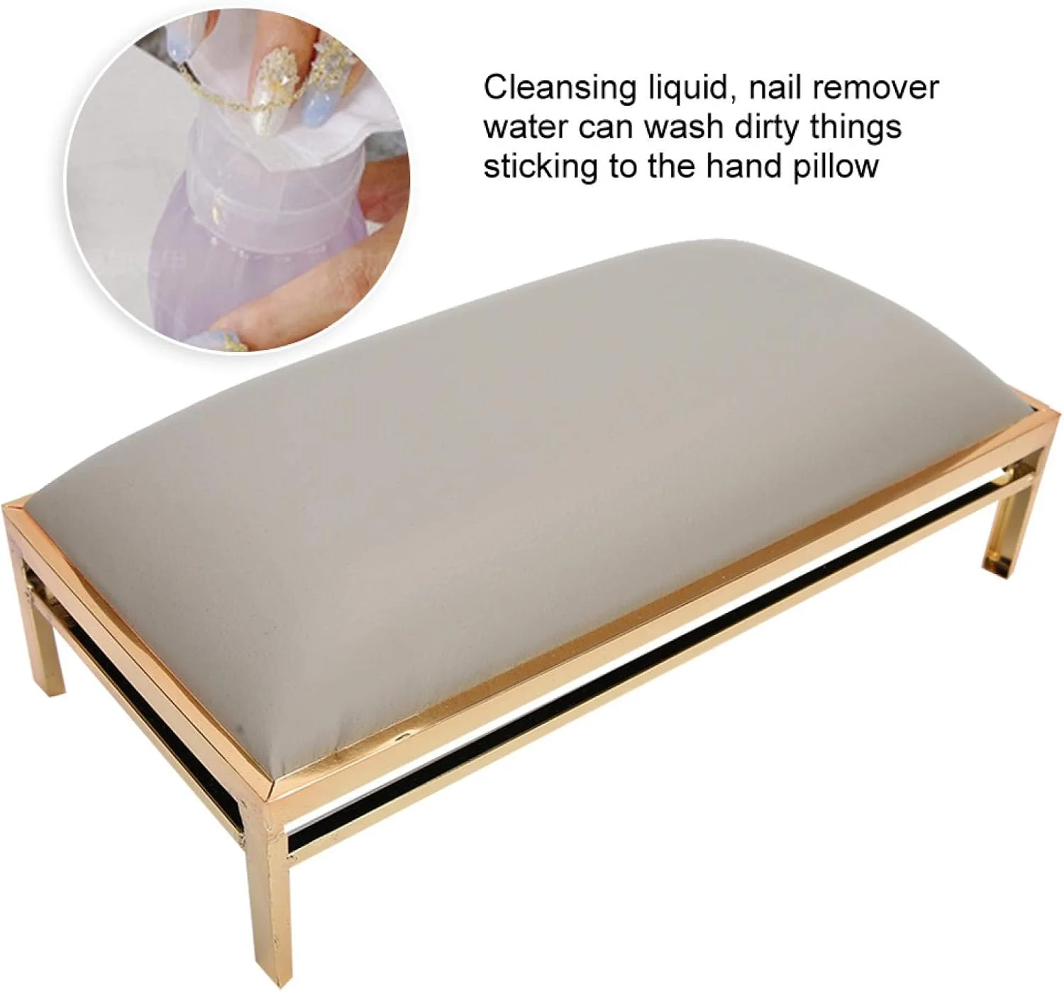 بالشتک زیر دستی ناخن، چرم PU نرم و ضد آب، بالشتک زیر دستی ناخن راحت و نفیس با سطح قوس ارگونومیک برای میز ناخن منزل و سالن (خاکستری) بالشتک زیر دستی ناخن، چرم PU نرم و ضد آب، بالشتک زیر دستی ناخن راحت و نفیس با سطح قوس ارگونومیک برای میز ناخن منزل و سالن (خاکستری)