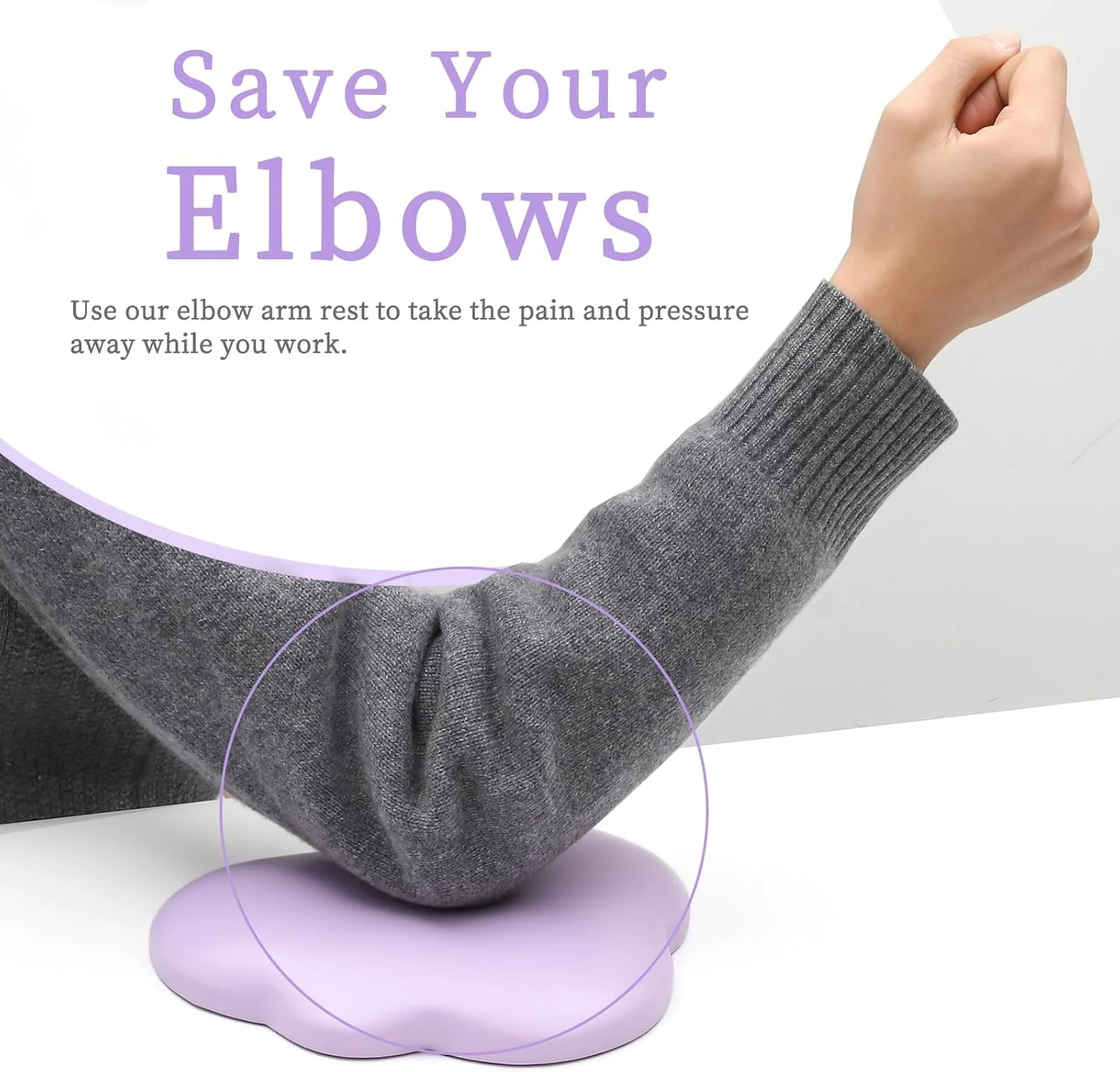 تکیه گاه آرنج ناخن کار - پد نرم آرنج، تکیه گاه دست برای ناخن - چرم میکروفیبر (بنفش) تکیه گاه آرنج ناخن کار - پد نرم آرنج، تکیه گاه دست برای ناخن - چرم میکروفیبر (بنفش)