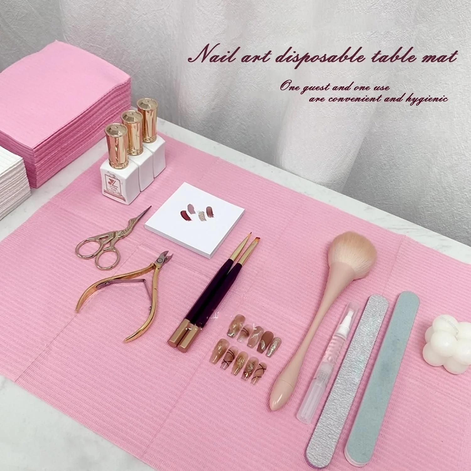 20 عدد زیرانداز صورتی میز طراحی ناخن ضد آب، حوله های تاشو کاغذی برای تمرین مانیکور سالن، پد ضد کثیفی میز 20 عدد زیرانداز صورتی میز طراحی ناخن ضد آب، حوله های تاشو کاغذی برای تمرین مانیکور سالن، پد ضد کثیفی میز