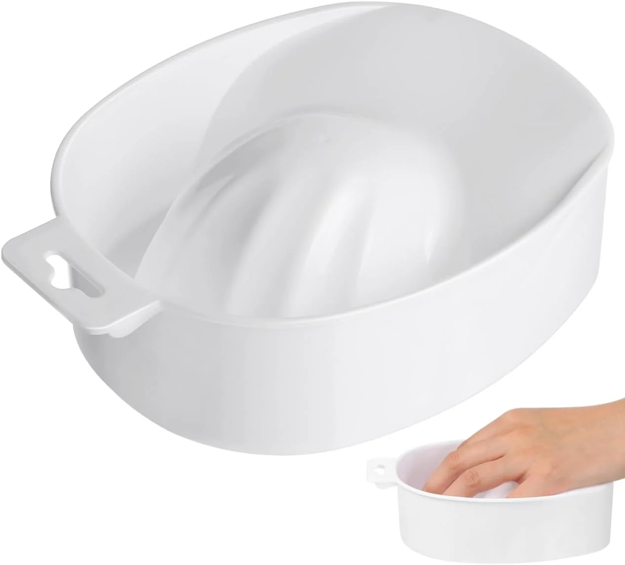 یک عدد کاسه خیساندن ناخن اکریلیک، کاسه مانیکور برای مراقبت از ناخن، کاسه خیساندن ناخن برای ریمو لاک ژل، کاسه مانیکور انگشت، کاسه مراقبت از ناخن ژلی، سینی شستشوی دست، سفید