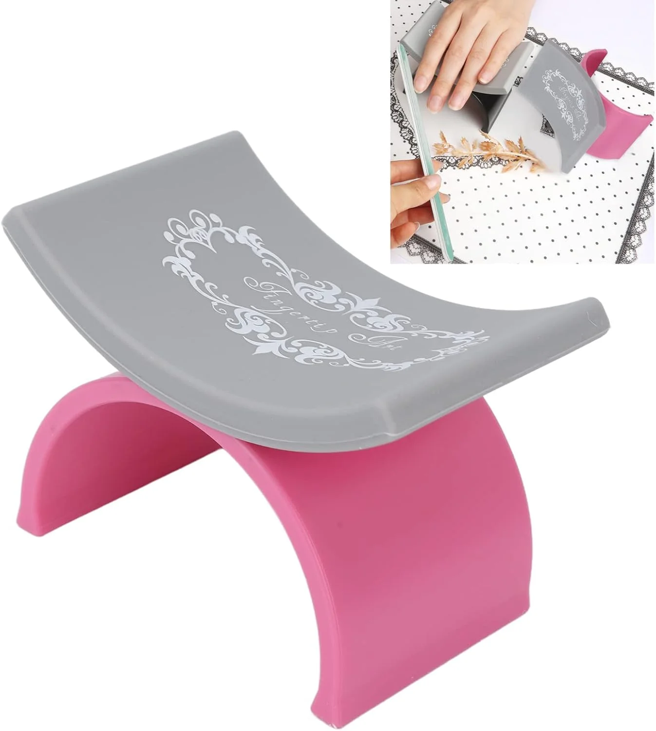 تکیه گاه دست ناخن ZJchao، کوسن تکیه گاه دست برای ناخن، دست مانیکور سیلیکونی U شکل، تکیه گاه دست ناخن میز کوسن بالش دستی U شکل سیلیکونی نرم برای هنر ناخن