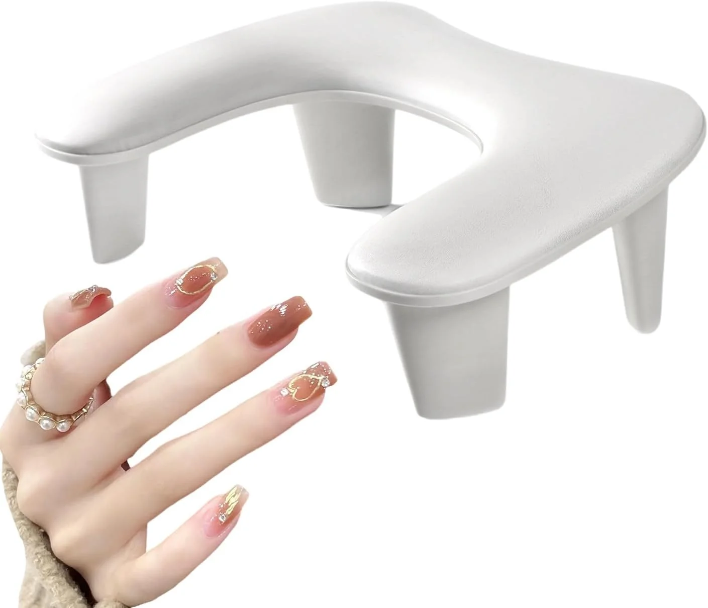 بالشتک دست مانیکور شیب دار، بالشتک استراحت دست ناخن با جنس PU / هسته بالشتک با چگالی بالا، برای سالن های زیبایی و مانیکور خانگی