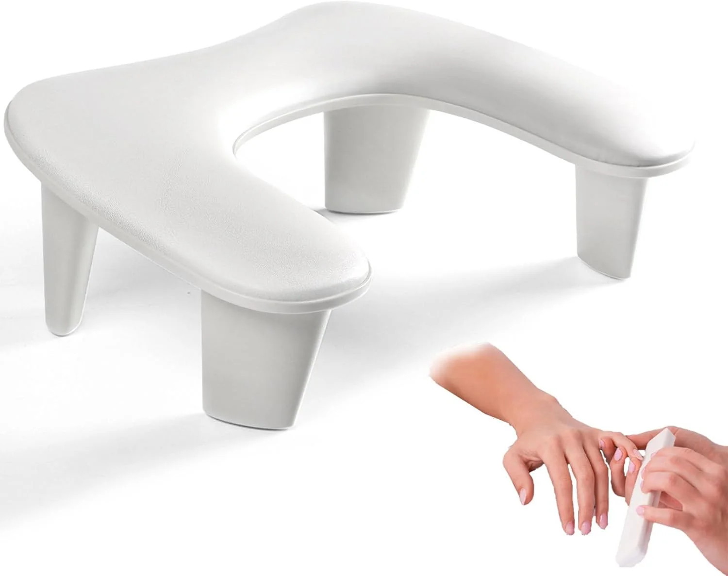 بالشتک دست مانیکور شیب دار، تکیه گاه دست ناخن با پایه جداشدنی، بالشتک دست چند منظوره - طراحی ارگونومیک، برای مانیکور منزل و سالن