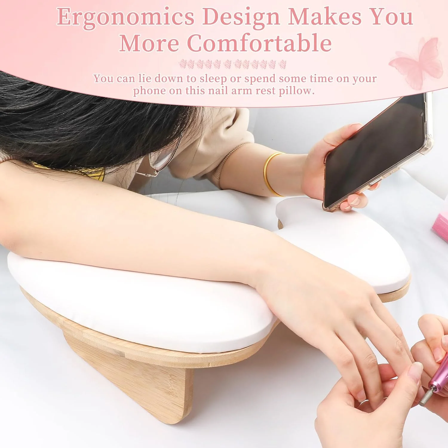 تکیه گاه بازوی U شکل ANGNYA برای تکنسین های ناخن، تکیه گاه بازو با براکت های جداشدنی چرم PU میکروفیبر، بالش استراحت دست برای ابزارهای ضروری مانیکور تکنسین ناخن (سفید) تکیه گاه بازوی U شکل ANGNYA برای تکنسین های ناخن، تکیه گاه بازو با براکت های جداشدنی چرم PU میکروفیبر، بالش استراحت دست برای ابزارهای ضروری مانیکور تکنسین ناخن (سفید)