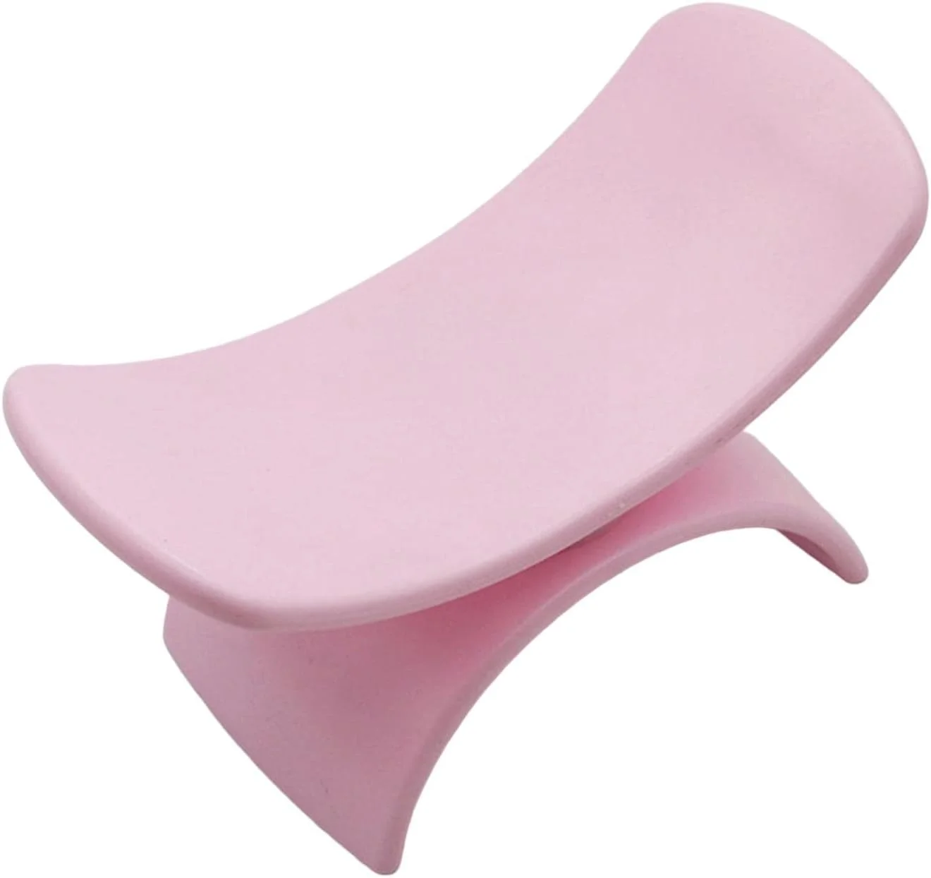 بالشتک زیر دستی ناخن مدل U شکل، قابل حمل و ضد لغزش، مناسب برای مانیکور ناخن های اکریلیک، صورتی، 13.3 در 6.5 سانتی متر