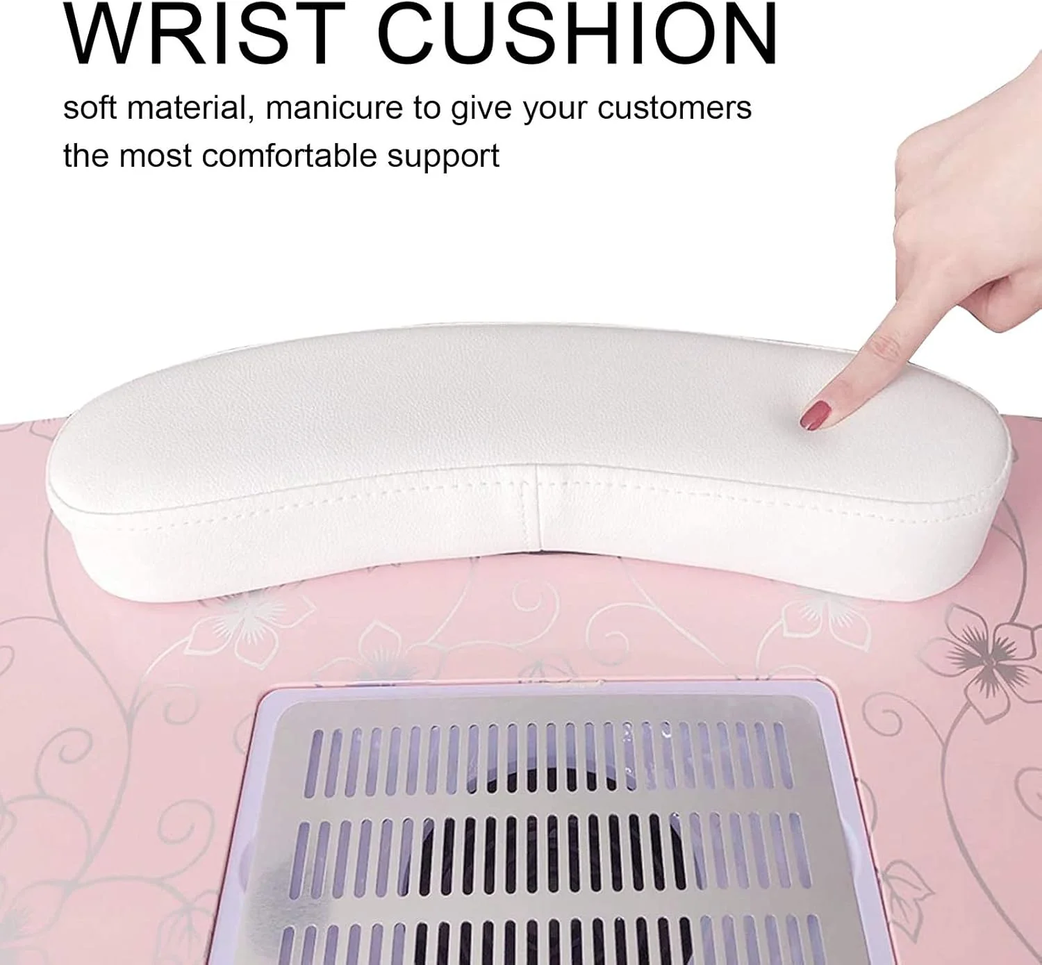 میز ناخن دستی، میز مانیکور قابل حمل با بالشتک استراحت دست جمع کننده گرد و غبار چرخ دار برای اسپا خانگی، سالن زیبایی، هنر ناخن (#2) میز ناخن دستی، میز مانیکور قابل حمل با بالشتک استراحت دست جمع کننده گرد و غبار چرخ دار برای اسپا خانگی، سالن زیبایی، هنر ناخن (#2)