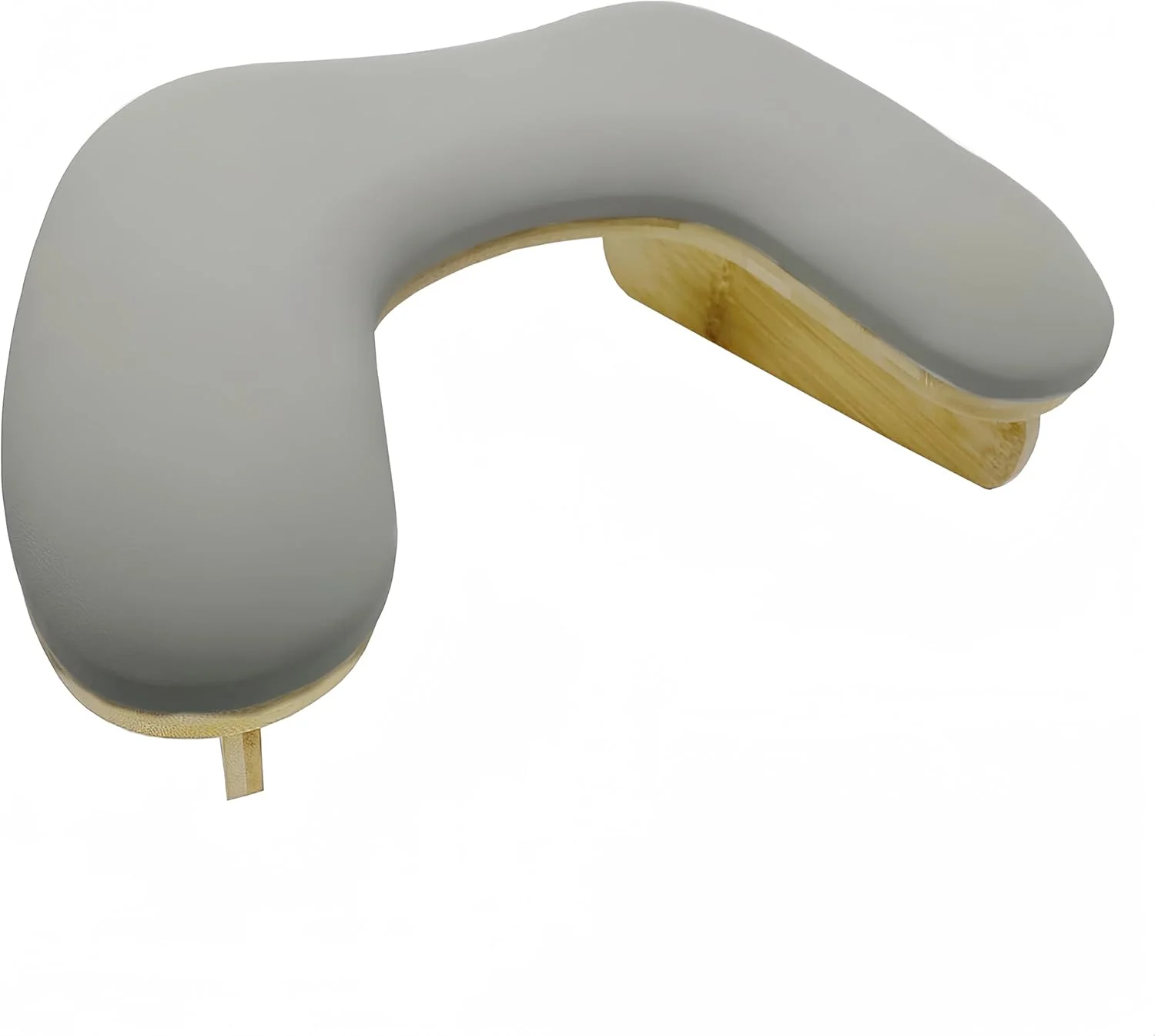 تکیه گاه دست U شکل TANG SONG با پایه چوبی، بالشتک استراحت دست اسفنجی برای مانیکور، پایه نگهدارنده ناخن، میز ناخن، بالشتک تکیه گاه دست (خاکستری)