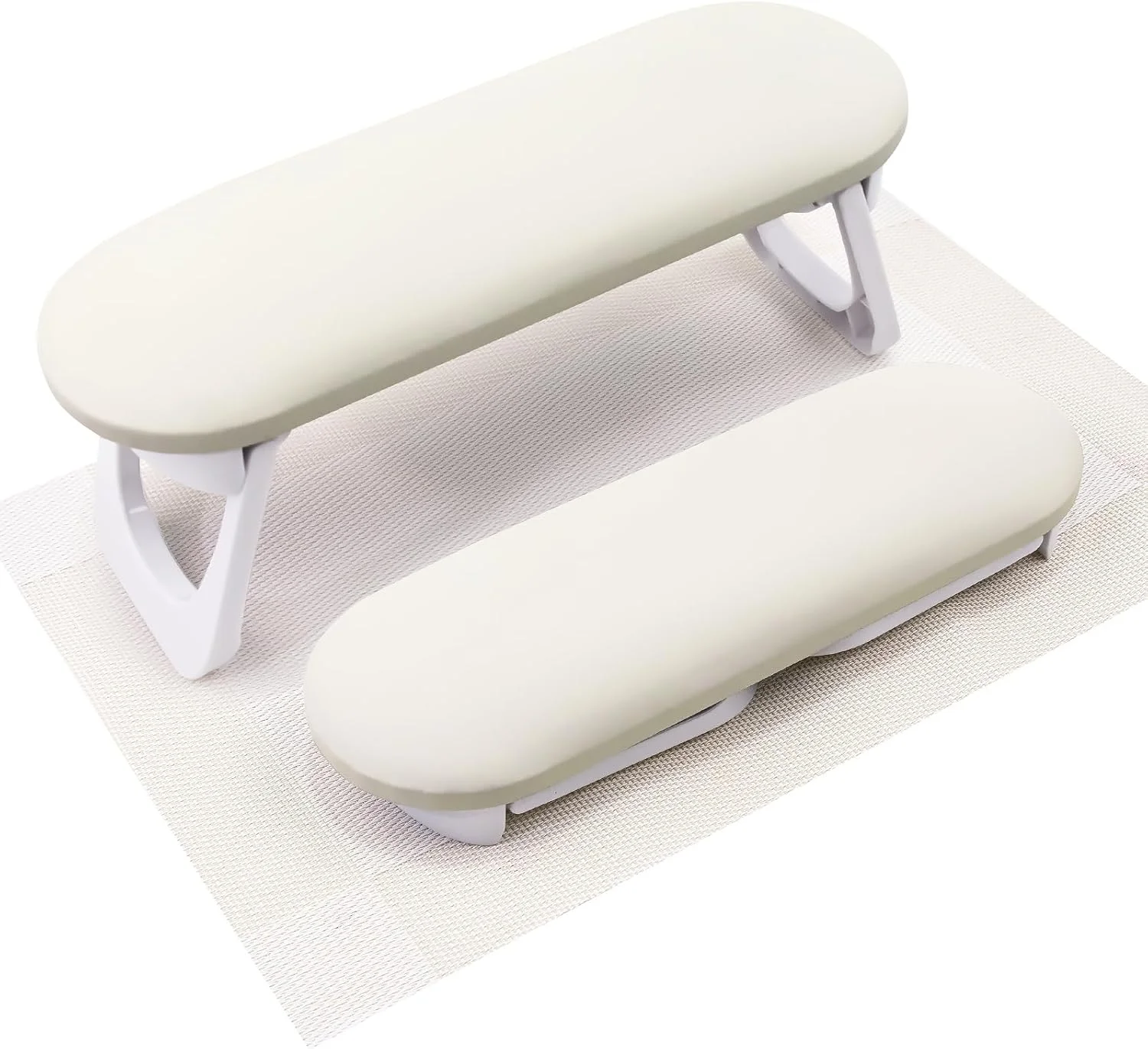 زیر دستی سوبای برای ناخن کار، زیر دستی تاشو چرمی PU برای ناخن، نگهدارنده بالشتک دست برای ناخن های اکریلیک، ابزار لوازم جانبی هنر ناخن برای استفاده در سالن مانیکور پدیکور منزل - زرد پاستیلی