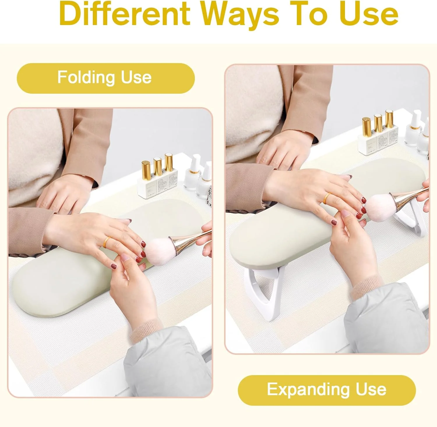 زیر دستی سوبای برای ناخن کار، زیر دستی تاشو چرمی PU برای ناخن، نگهدارنده بالشتک دست برای ناخن های اکریلیک، ابزار لوازم جانبی هنر ناخن برای استفاده در سالن مانیکور پدیکور منزل - زرد پاستیلی زیر دستی سوبای برای ناخن کار، زیر دستی تاشو چرمی PU برای ناخن، نگهدارنده بالشتک دست برای ناخن های اکریلیک، ابزار لوازم جانبی هنر ناخن برای استفاده در سالن مانیکور پدیکور منزل - زرد پاستیلی