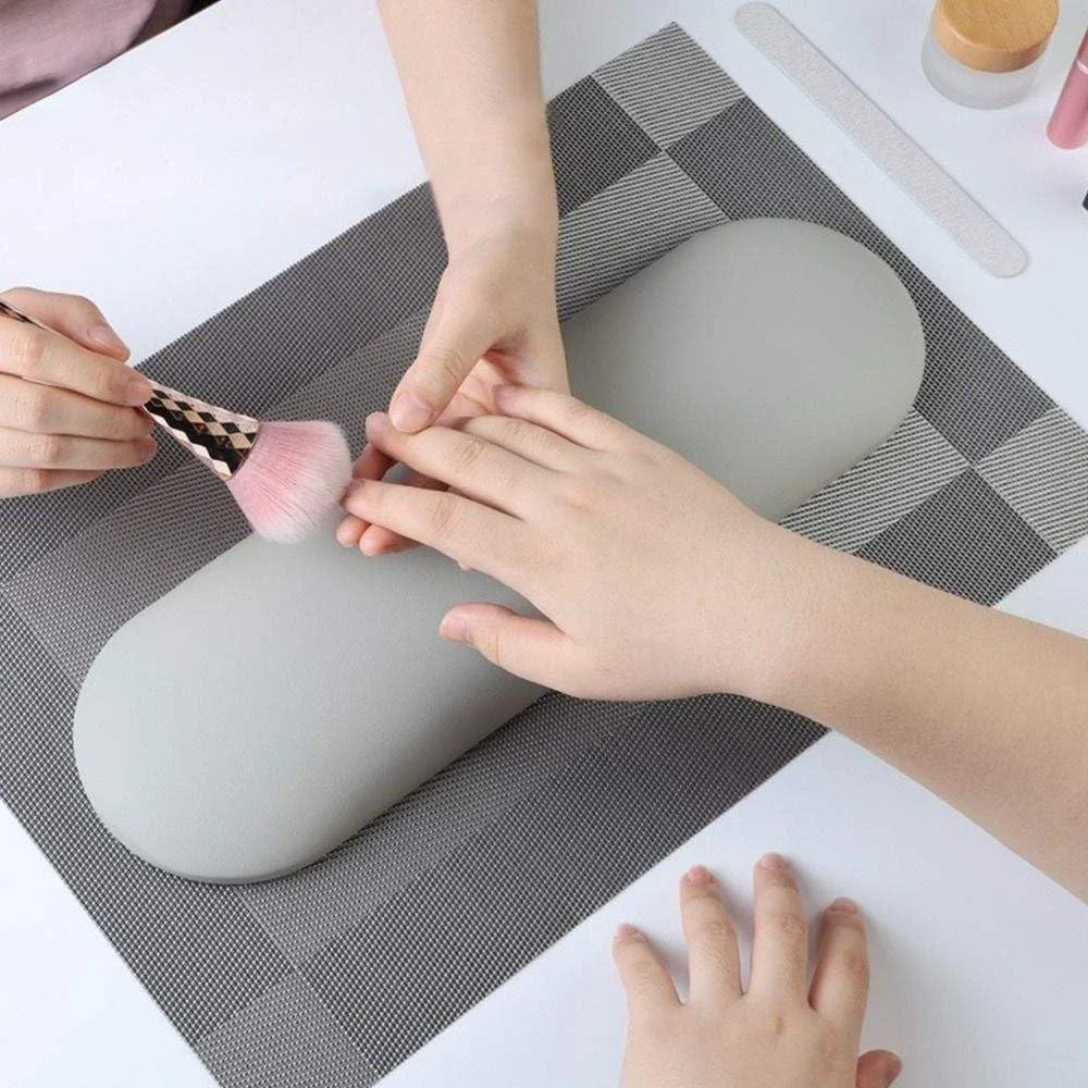 بالشتک زیر دستی ناخن، ابزار ضروری برای تکنسین های ناخن، بالشتک مانیکور، زیر دستی نرم و مقاوم چرمی برای پدیکور سالن با تشک ضد لغزش - خاکستری بدون پایه بالشتک زیر دستی ناخن، ابزار ضروری برای تکنسین های ناخن، بالشتک مانیکور، زیر دستی نرم و مقاوم چرمی برای پدیکور سالن با تشک ضد لغزش - خاکستری بدون پایه