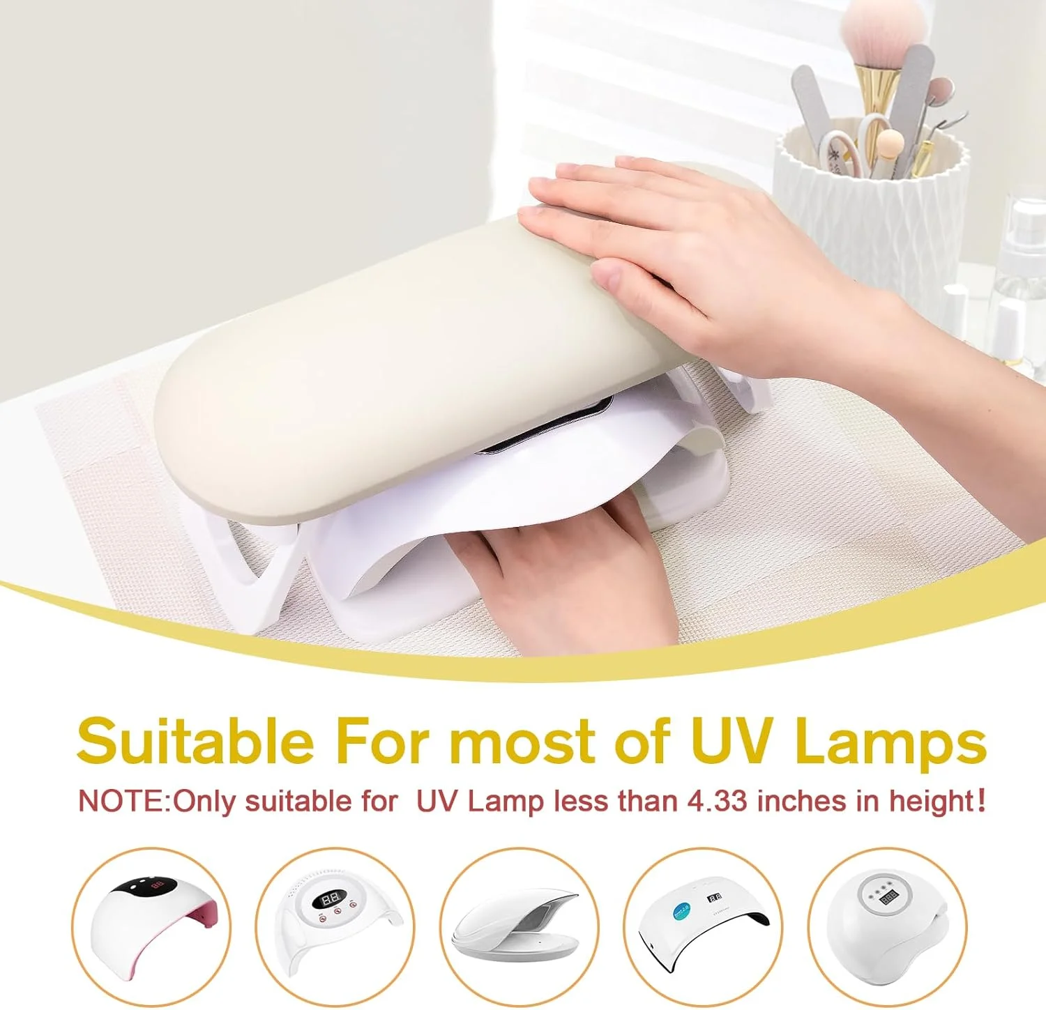 زیر دستی سوبای برای ناخن کار، زیر دستی تاشو چرمی PU برای ناخن، نگهدارنده بالشتک دست برای ناخن های اکریلیک، ابزار لوازم جانبی هنر ناخن برای استفاده در سالن مانیکور پدیکور منزل - زرد پاستیلی زیر دستی سوبای برای ناخن کار، زیر دستی تاشو چرمی PU برای ناخن، نگهدارنده بالشتک دست برای ناخن های اکریلیک، ابزار لوازم جانبی هنر ناخن برای استفاده در سالن مانیکور پدیکور منزل - زرد پاستیلی