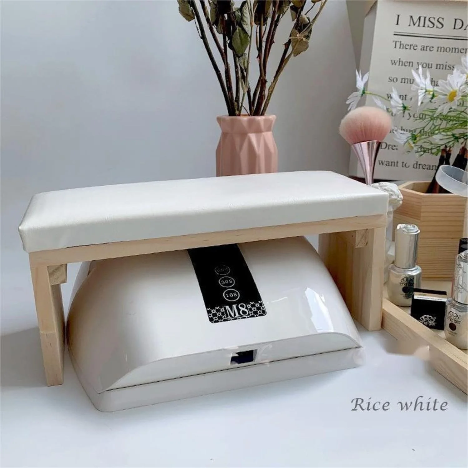 تکیه گاه دست برای ناخن، بالشتک مچ دست مانیکور، نگهدارنده دست چوبی برای طراحی ناخن، نگهدارنده دست با بالشتک چوبی برای تمرین ناخن در خانه - سفید تکیه گاه دست برای ناخن، بالشتک مچ دست مانیکور، نگهدارنده دست چوبی برای طراحی ناخن، نگهدارنده دست با بالشتک چوبی برای تمرین ناخن در خانه - سفید