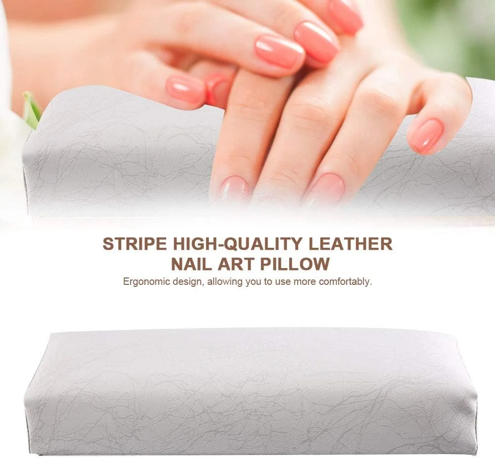 بالشتک طرح راه راه چرمی برای طراحی ناخن، بالشتک نرم اسفنجی زیر دست برای مانیکور (سفید) بالشتک طرح راه راه چرمی برای طراحی ناخن، بالشتک نرم اسفنجی زیر دست برای مانیکور (سفید)