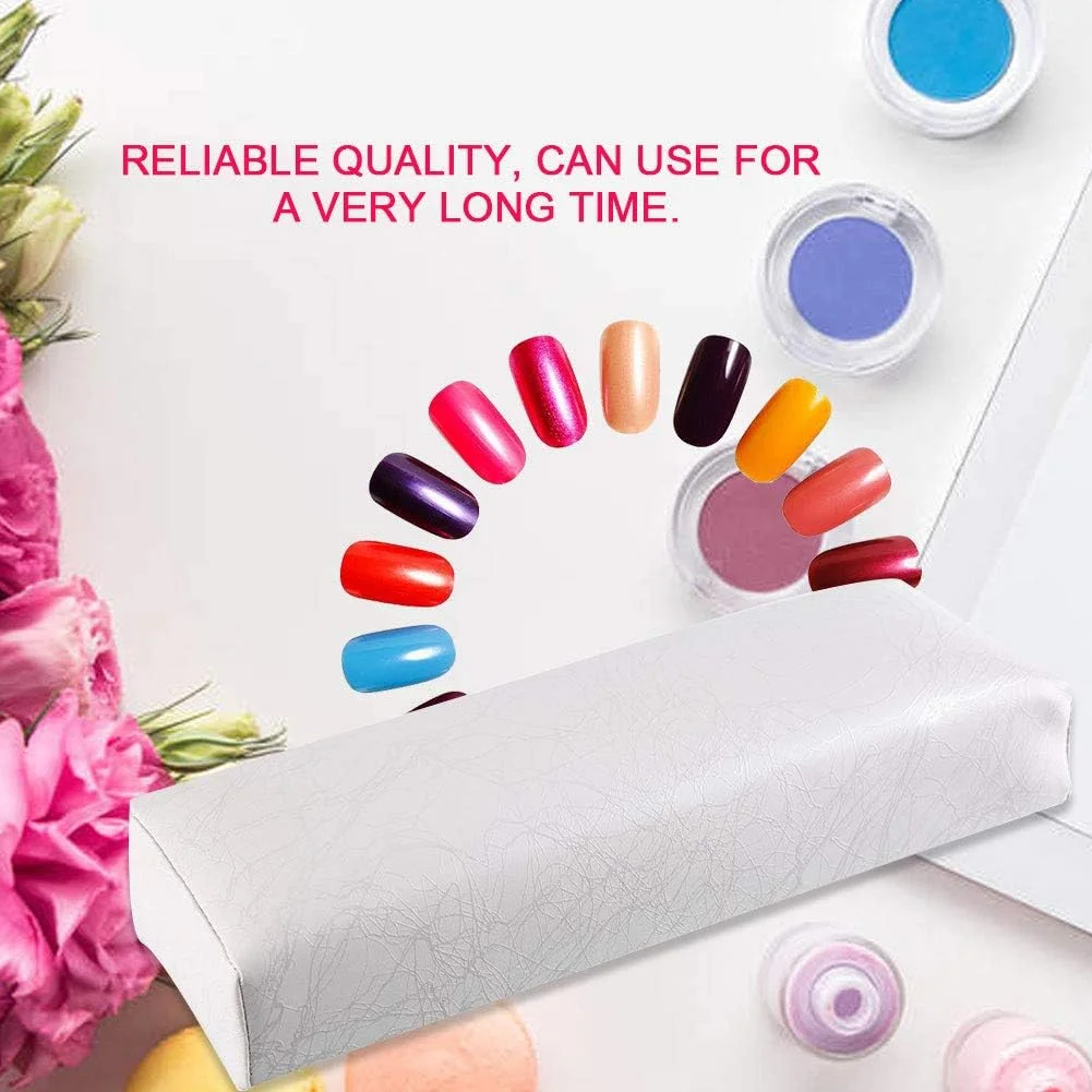 بالشتک طرح راه راه چرمی برای طراحی ناخن، بالشتک نرم اسفنجی زیر دست برای مانیکور (سفید) بالشتک طرح راه راه چرمی برای طراحی ناخن، بالشتک نرم اسفنجی زیر دست برای مانیکور (سفید)