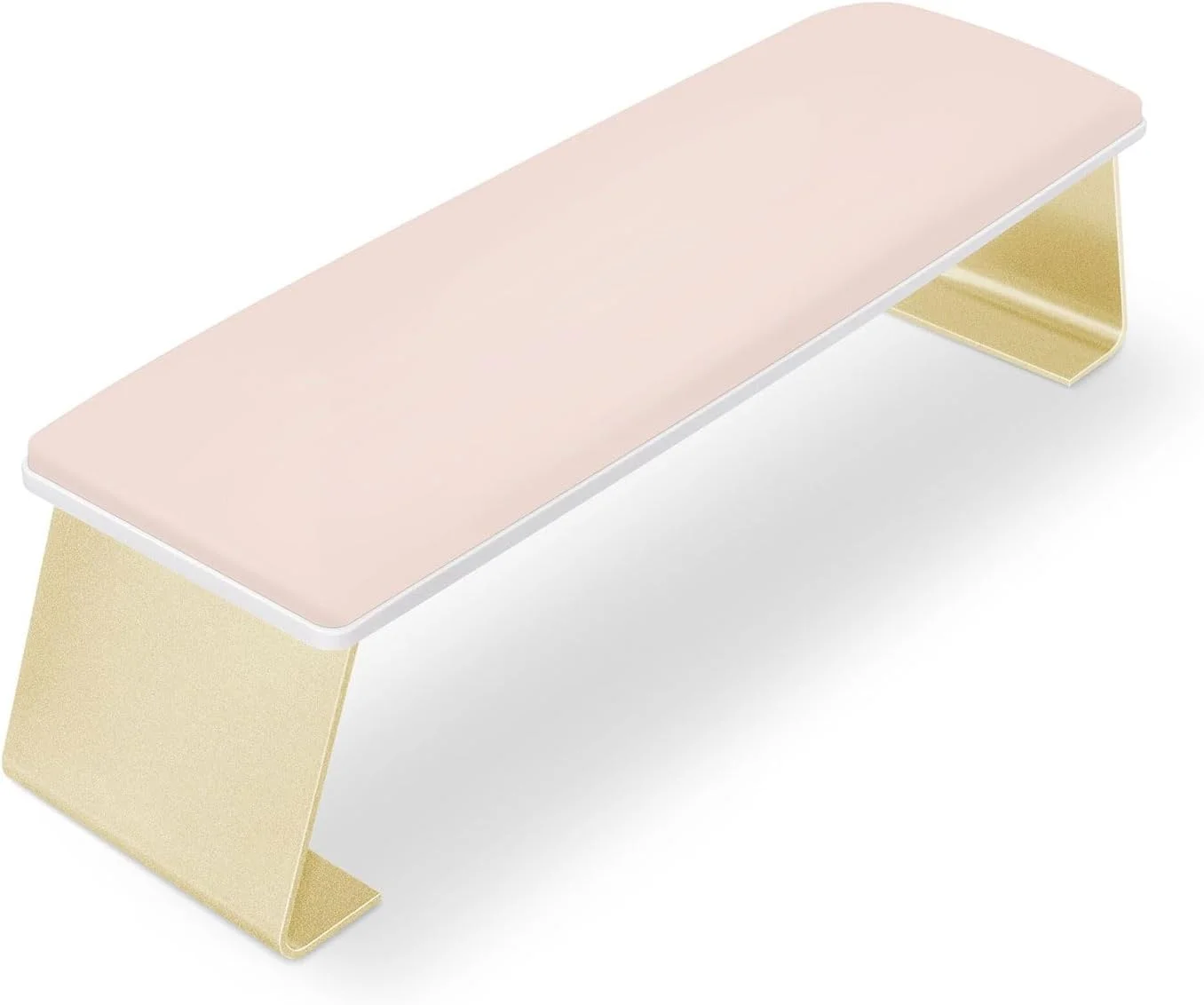 تکیه گاه دست برای ناخن، بالشتک تکیه گاه دست ناخن از جنس چرم قابل تمیز کردن، نگهدارنده نرم تکیه گاه دست برای تکنسین های سالن مانیکور، ناخن های DIY خانگی، پایه های طلایی ضد لغزش (صورتی B)