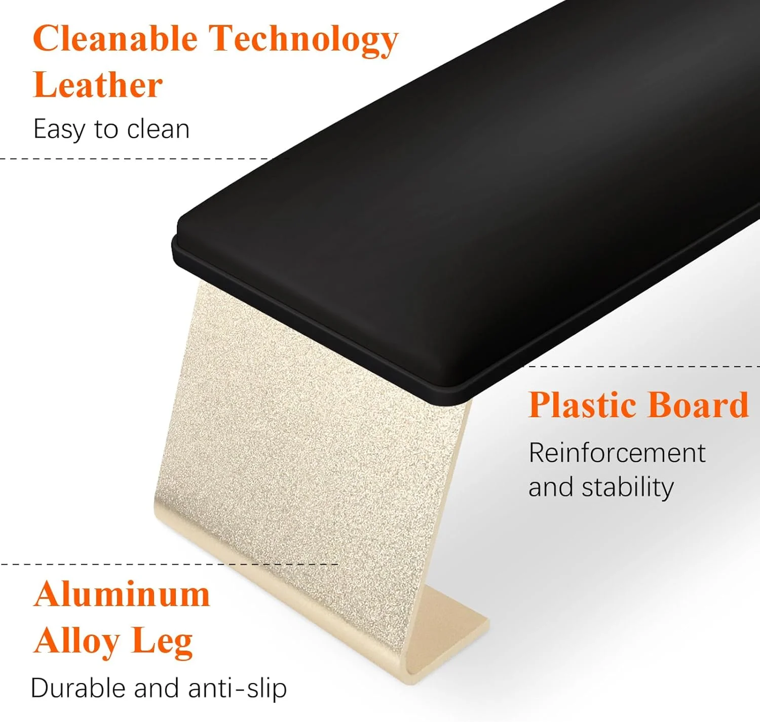 تکیه گاه تمیز شونده دست برای تکنسین های ناخن، تکیه گاه ضد آب دست برای مانیکور با پایه های آلیاژ آلومینیوم ضد لغزش، چرم تکنولوژی، لاک ناخن به راحتی پاک می شود، HR602 (مشکی) تکیه گاه تمیز شونده دست برای تکنسین های ناخن، تکیه گاه ضد آب دست برای مانیکور با پایه های آلیاژ آلومینیوم ضد لغزش، چرم تکنولوژی، لاک ناخن به راحتی پاک می شود، HR602 (مشکی)