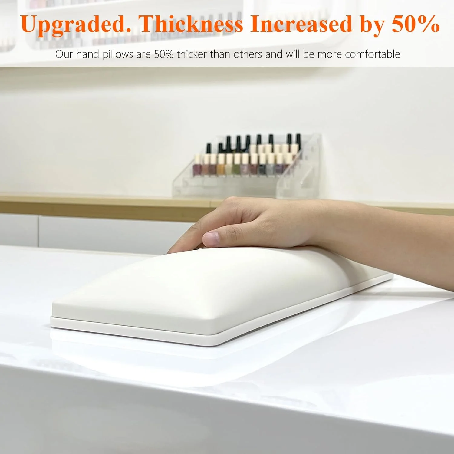 تکیه گاه دست ناخن سفید، قابل تمیز کردن و ضد آب، تکیه گاه حرفه ای دست برای مانیکور با پد ضد لغزش تکیه گاه دست ناخن سفید، قابل تمیز کردن و ضد آب، تکیه گاه حرفه ای دست برای مانیکور با پد ضد لغزش