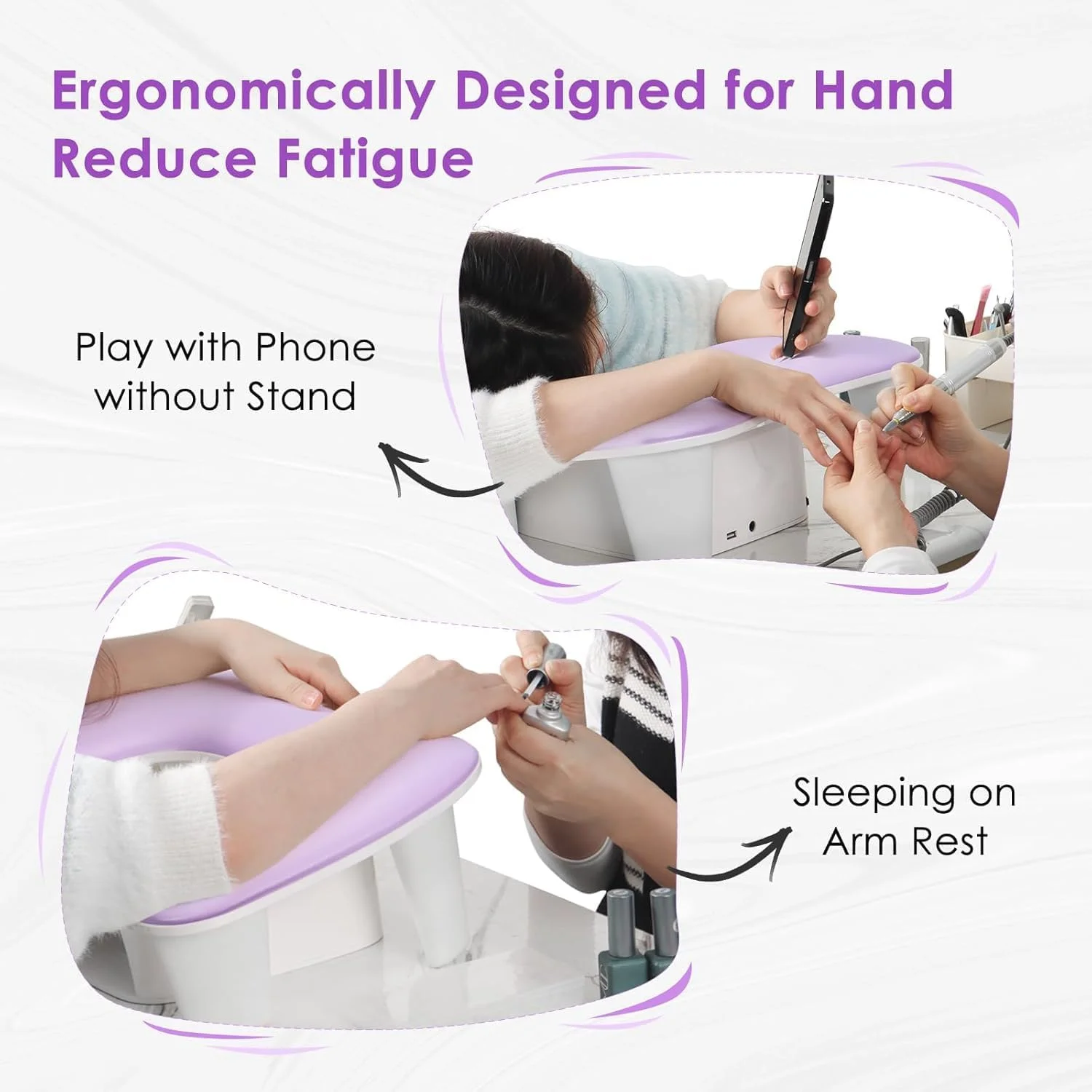 تکیه گاه دست ناخن LIONVISION، تکیه گاه دست U شکل برای ناخن - تکیه گاه دست اسفنجی نرم برای ناخن - کوسن پای ضد لغزش مانیکور برای سالن طراحی ناخن (بنفش) تکیه گاه دست ناخن LIONVISION، تکیه گاه دست U شکل برای ناخن - تکیه گاه دست اسفنجی نرم برای ناخن - کوسن پای ضد لغزش مانیکور برای سالن طراحی ناخن (بنفش)