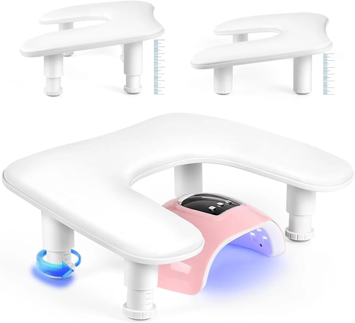 استراحتگاه دست برای مانیکور ناخن: سفید، با ارتفاع قابل تنظیم - بالشتک چرمی برای دست، مناسب برای مبتدیان، متخصصان مانیکور و سالن های ناخن