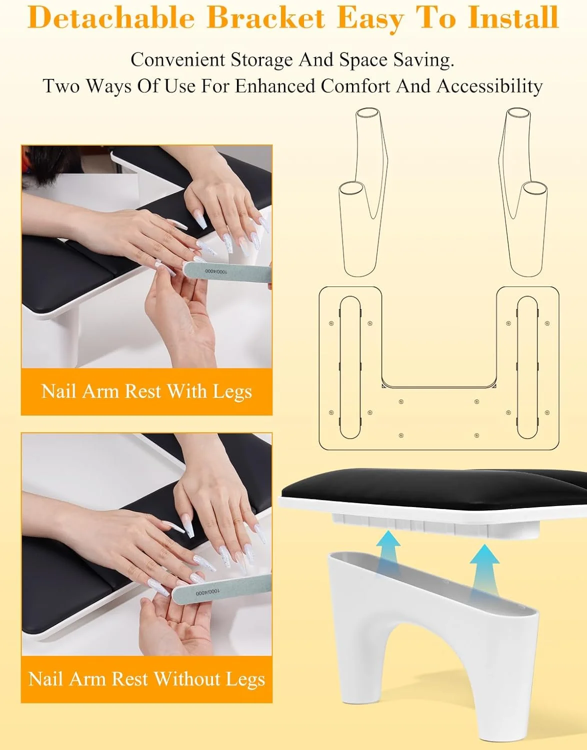 یوکیلی تکیه گاه دست مانیکور: تکیه گاه دست U شکل برای ناخن های مانیکور - پشتیبانی از دست ها برای میز مانیکور حرفه ای (مشکی) یوکیلی تکیه گاه دست مانیکور: تکیه گاه دست U شکل برای ناخن های مانیکور - پشتیبانی از دست ها برای میز مانیکور حرفه ای (مشکی)