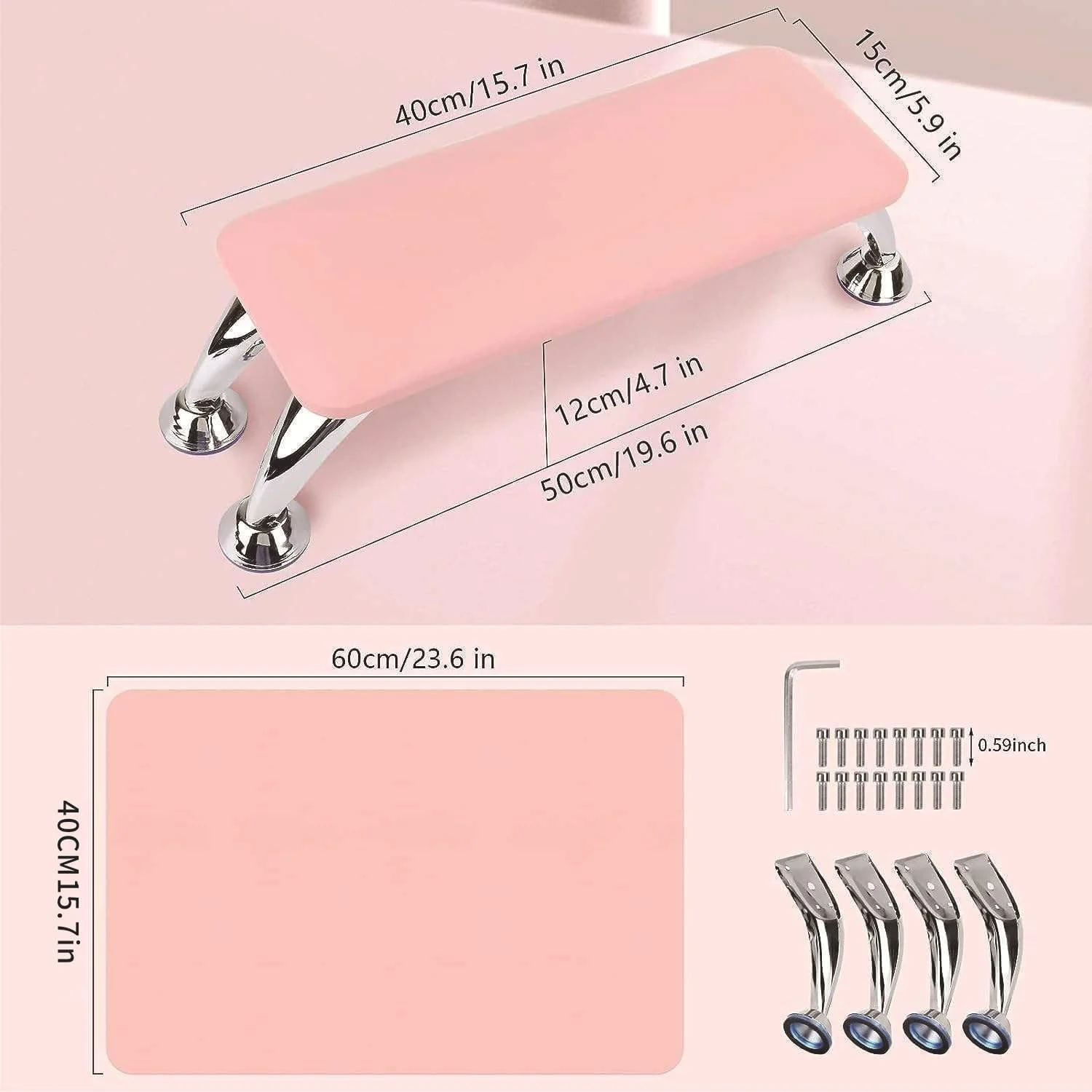 تکیه گاه بزرگ دست برای ناخن فروشگاه سفید، تکیه گاه دست ناخن از جنس چرم میکروفیبر، تکیه گاه نرم دست برای ناخن های دست و پا، تکیه گاه دست ناخن قابل جابجایی با ابزار نصب و ابزار مانیکور (صورتی) تکیه گاه بزرگ دست برای ناخن فروشگاه سفید، تکیه گاه دست ناخن از جنس چرم میکروفیبر، تکیه گاه نرم دست برای ناخن های دست و پا، تکیه گاه دست ناخن قابل جابجایی با ابزار نصب و ابزار مانیکور (صورتی)
