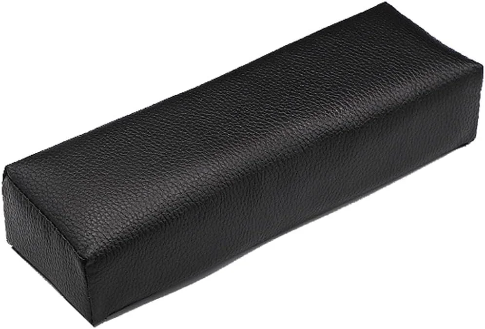 بالشتک مشکی حرفه ای چرمی PU برای طراحی ناخن، مستطیلی، ضد آب، تکیه گاه دست، ابزار مانیکور برای استفاده در سالن های زیبایی و منزل