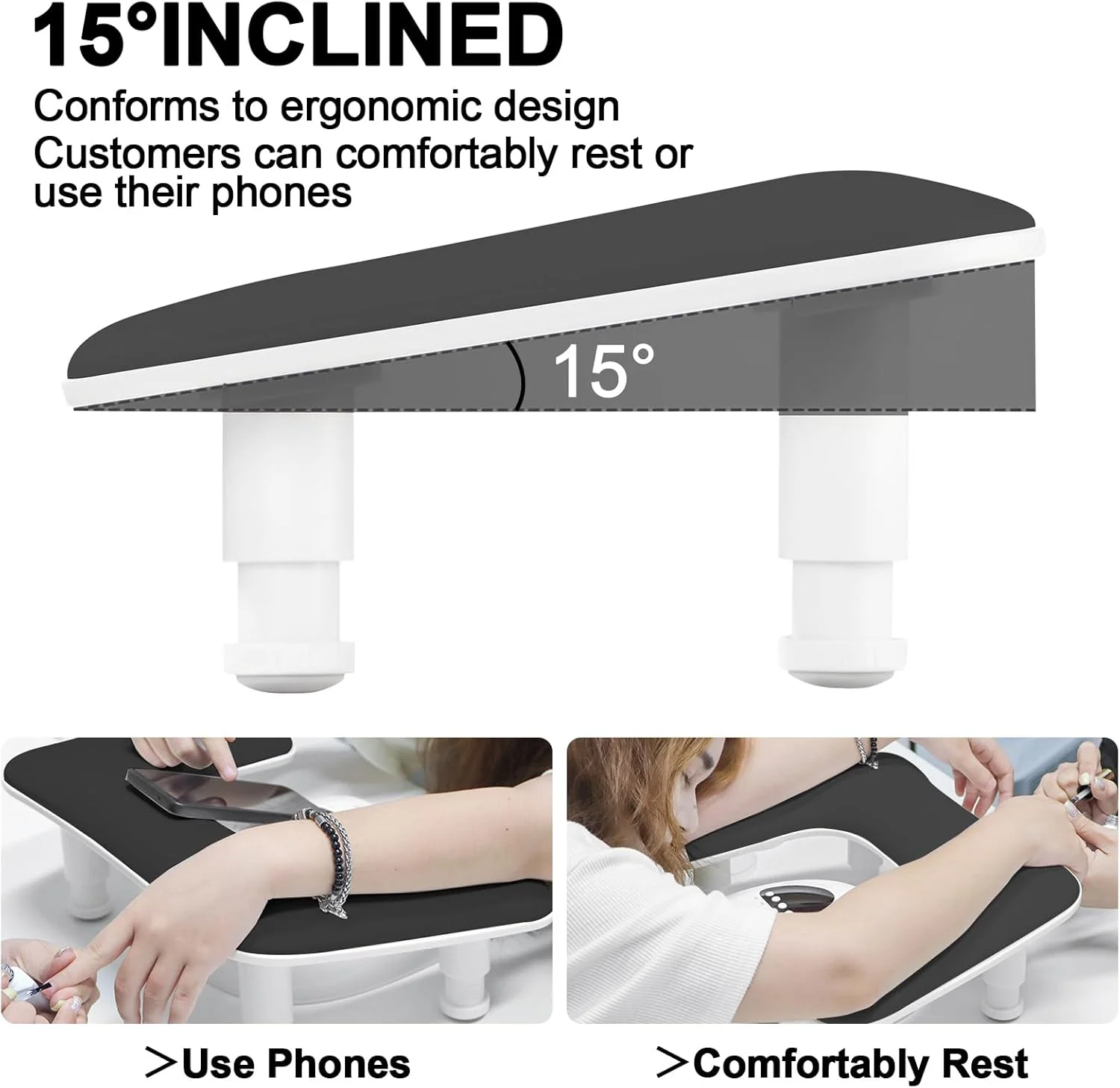 تکیه گاه دست ناخن Diesisa، تکیه گاه دست U شکل برای مانیکور، بالش تکیه گاه دست چرمی PU میکروفیبر برای ناخن های اکریلیک، تکیه گاه نرم دست/بالش دست ناخن برای استفاده در سالن مانیکور - مشکی تکیه گاه دست ناخن Diesisa، تکیه گاه دست U شکل برای مانیکور، بالش تکیه گاه دست چرمی PU میکروفیبر برای ناخن های اکریلیک، تکیه گاه نرم دست/بالش دست ناخن برای استفاده در سالن مانیکور - مشکی