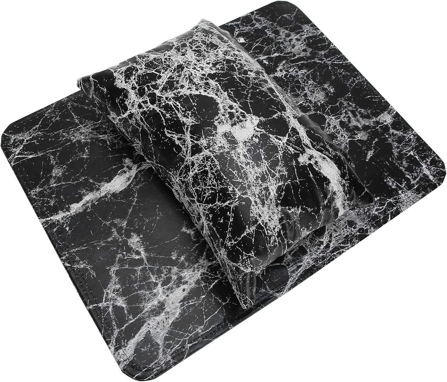 زیر دستی مانیکور، ابزار طراحی ناخن، قابل شستشو و راحت برای ناخن کاران و سالن های ناخن (مشکی)