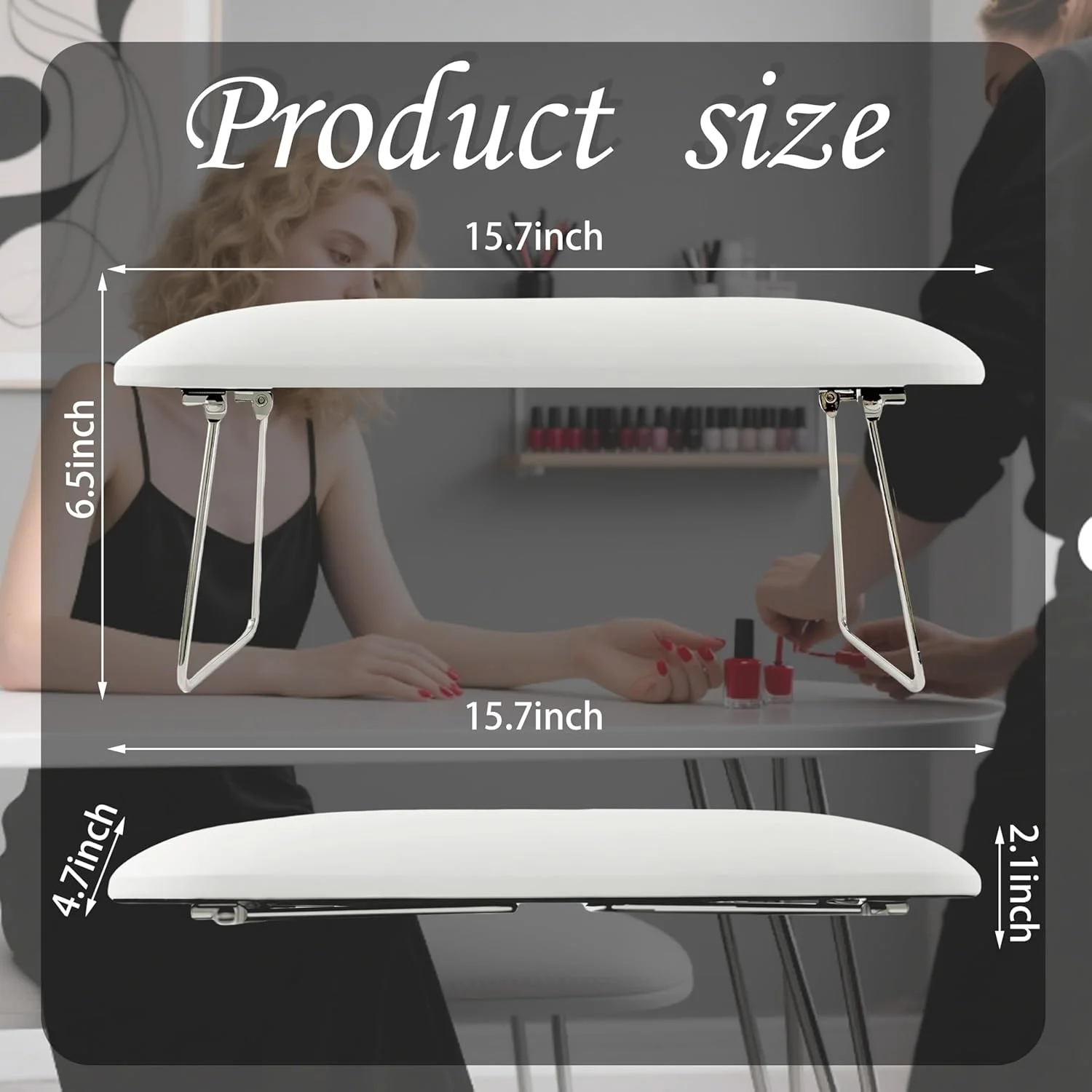 تکیه گاه تاشو دست ناخن - بالشتک چرمی نرم برای میز مانیکور، تکیه گاه راحت دست برای مراقبت از ناخن (سفید) تکیه گاه تاشو دست ناخن - بالشتک چرمی نرم برای میز مانیکور، تکیه گاه راحت دست برای مراقبت از ناخن (سفید)