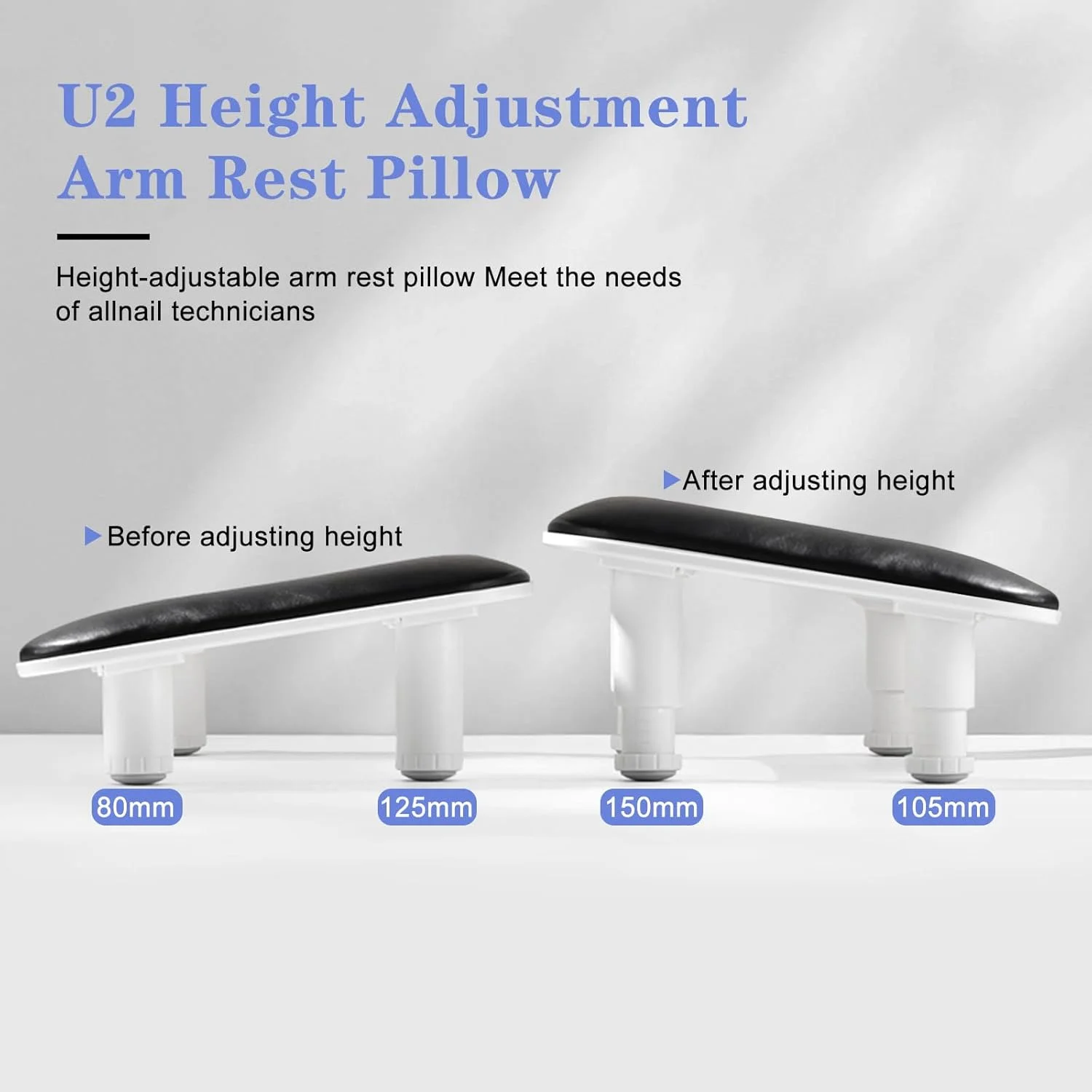 تکیه گاه دست برای ناخن کار، پایه دست ناخن با ارتفاع قابل تنظیم، بالش دستی ناخن حرفه ای U شکل با 1 عدد برس ناخن، تکیه گاه چرمی مانیکور، لوازم ضروری مانیکوریست سالن (مشکی) تکیه گاه دست برای ناخن کار، پایه دست ناخن با ارتفاع قابل تنظیم، بالش دستی ناخن حرفه ای U شکل با 1 عدد برس ناخن، تکیه گاه چرمی مانیکور، لوازم ضروری مانیکوریست سالن (مشکی)