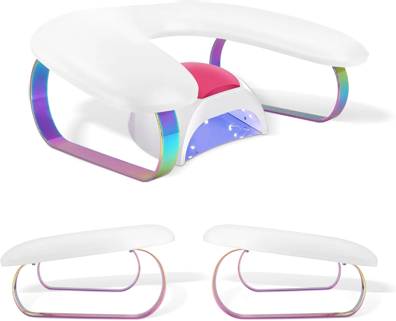 تکیه گاه دست مانیکور برای تکنسین ناخن، تکیه گاه بازوی ناخن چرمی لوکس، بالش کوسن نگهدارنده تکیه گاه دست ناخن بزرگ U شکل، پایه های ثابت، تکیه گاه بازو با تمیز کردن آسان برای استفاده در سالن های ناخن و منزل