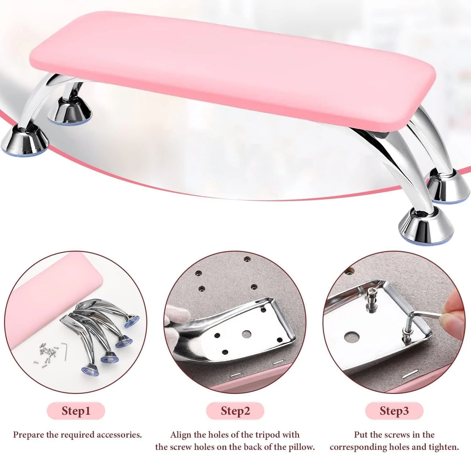 جا دستی ناخن برانسون، زیر دستی ناخن ضد لغزش، تکیه گاه مچی دست چرمی PU، نگهدارنده دست ناخن با پایه تاشو استیل ضد زنگ جا دستی ناخن برانسون، زیر دستی ناخن ضد لغزش، تکیه گاه مچی دست چرمی PU، نگهدارنده دست ناخن با پایه تاشو استیل ضد زنگ