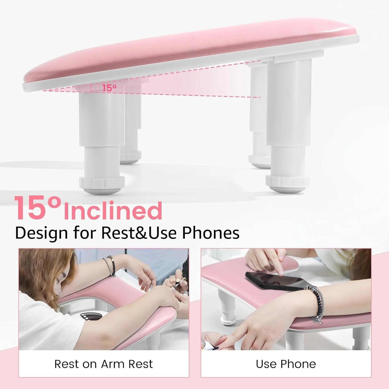 تکیه گاه بزرگ دست Quaferen برای تکنسین های ناخن: نسل دوم تکیه گاه دست U شکل برای مانیکور، پایه استراحت دست با قابلیت تنظیم ارتفاع، روکش چرمی PU میکروفیبر، بالشتک استراحت دست برای ناخن های اکریلیک (صورتی) تکیه گاه بزرگ دست Quaferen برای تکنسین های ناخن: نسل دوم تکیه گاه دست U شکل برای مانیکور، پایه استراحت دست با قابلیت تنظیم ارتفاع، روکش چرمی PU میکروفیبر، بالشتک استراحت دست برای ناخن های اکریلیک (صورتی)