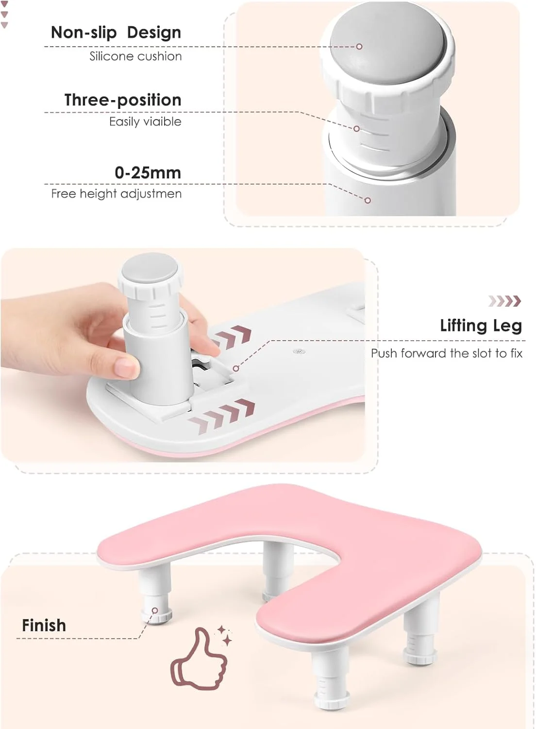 تکیه گاه دست ناخن U شکل: تکیه گاه دست برای ناخن - صورتی، مناسب برای دوستداران هنر ناخن، سالن هنر ناخن برای مبتدیان و متخصصان تکیه گاه دست ناخن U شکل: تکیه گاه دست برای ناخن - صورتی، مناسب برای دوستداران هنر ناخن، سالن هنر ناخن برای مبتدیان و متخصصان