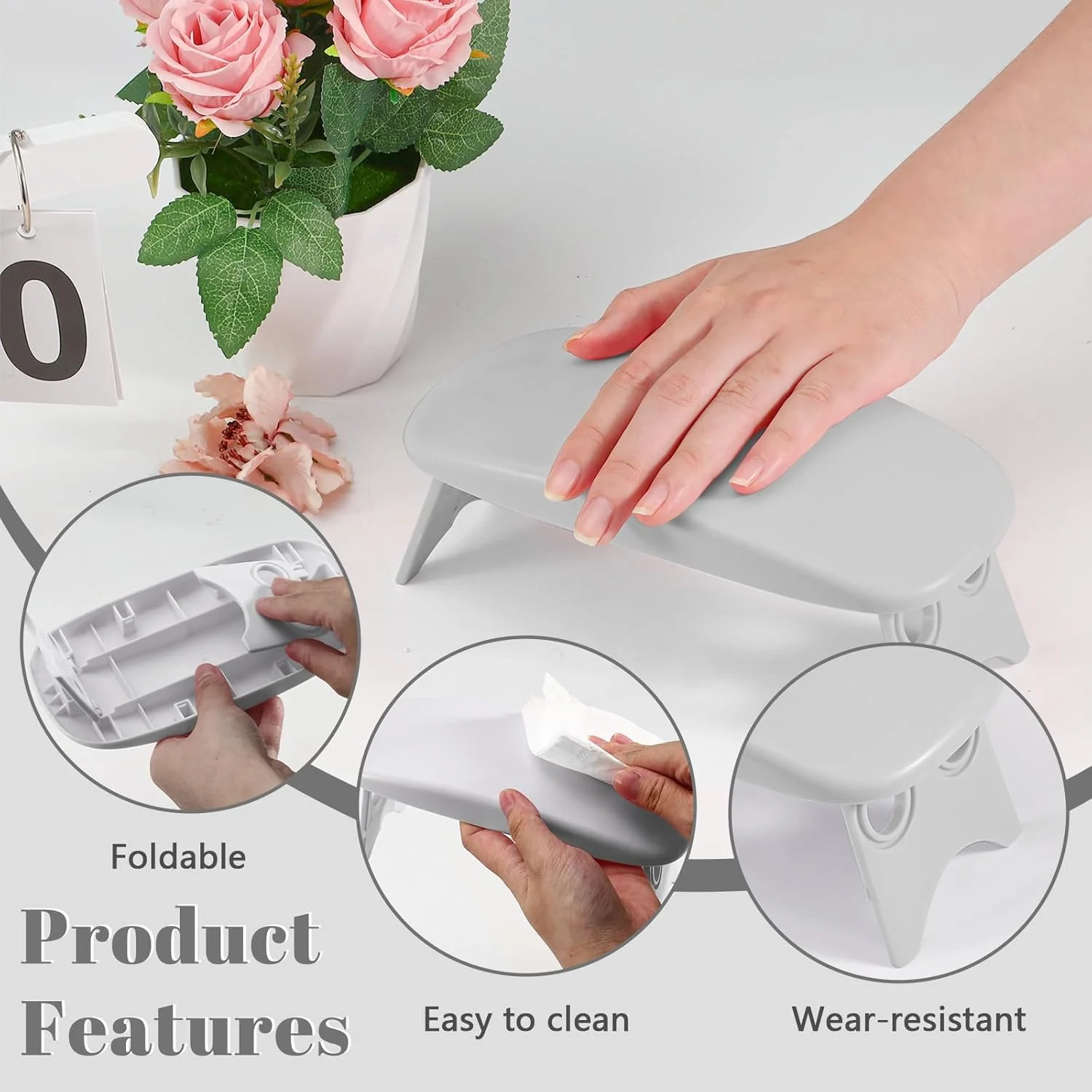 تکیه گاه بازوی هواکایل برای ناخن کار، خاکستری، نگهدارنده پایه تاشو دست مانیکور، بالش دستی حرفه ای هنر ناخن برای لوازم جانبی میز ایستگاه میز مشتری تکیه گاه بازوی هواکایل برای ناخن کار، خاکستری، نگهدارنده پایه تاشو دست مانیکور، بالش دستی حرفه ای هنر ناخن برای لوازم جانبی میز ایستگاه میز مشتری