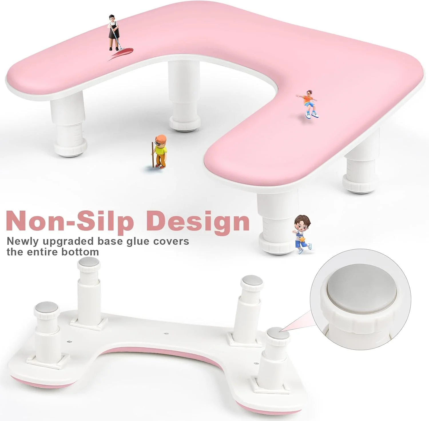 تکیه گاه دست برای ناخن کار، تکیه گاه دست ناخن مانیکور U شکل با قابلیت تنظیم ارتفاع، تکیه گاه بزرگ دست چرمی PU میکروفیبر برای ناخن کار، کوسن تکیه گاه دست مانیکور حرفه ای سالن (صورتی) تکیه گاه دست برای ناخن کار، تکیه گاه دست ناخن مانیکور U شکل با قابلیت تنظیم ارتفاع، تکیه گاه بزرگ دست چرمی PU میکروفیبر برای ناخن کار، کوسن تکیه گاه دست مانیکور حرفه ای سالن (صورتی)