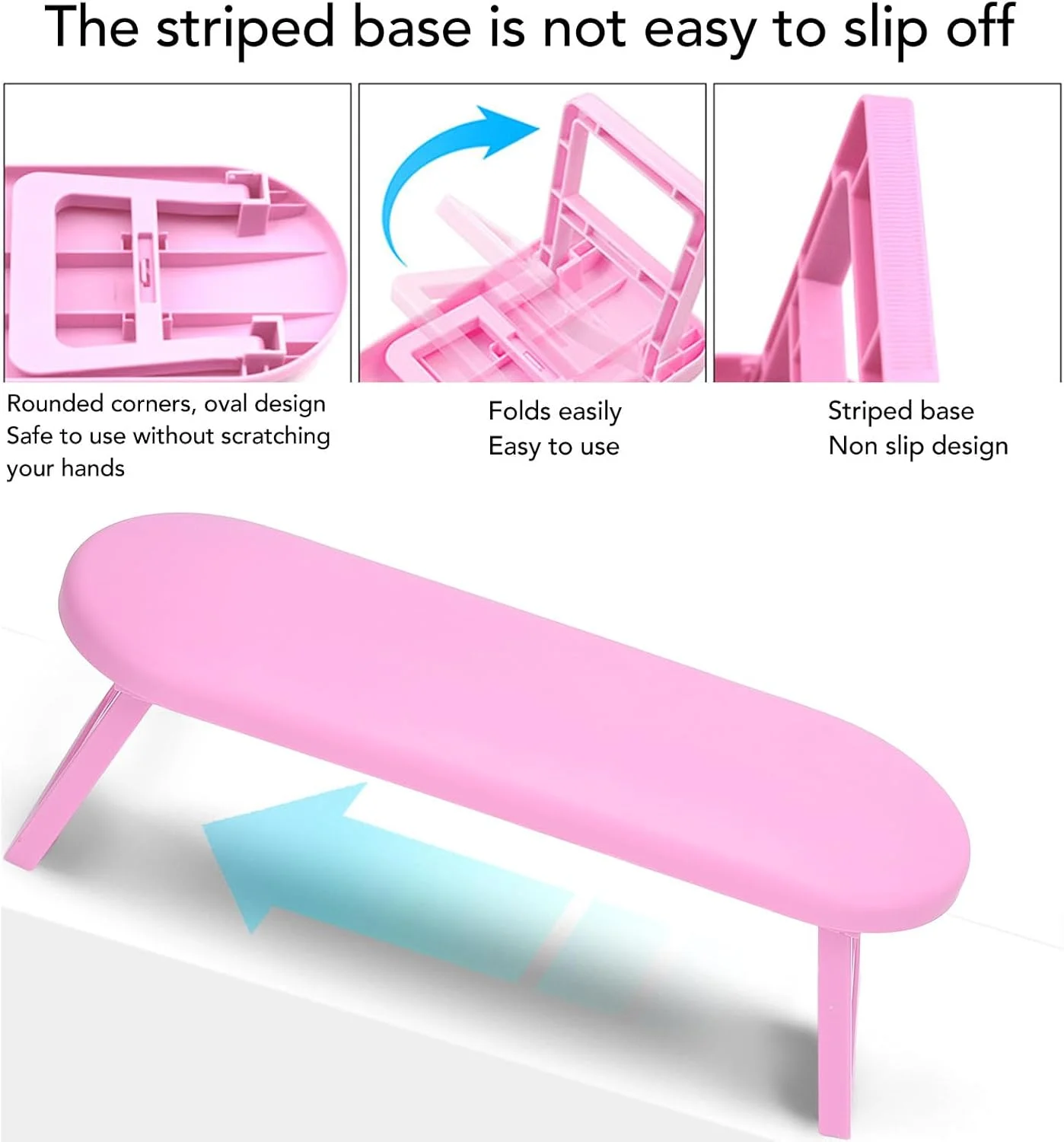 استند زیر دستی ناخن سوراندی، 2 عددی، پلاستیکی، تاشو، قابل شستشو، مناسب سالن های آرایشی، آموزشگاه ها و تکنسین های ناخن (بیضی) استند زیر دستی ناخن سوراندی، 2 عددی، پلاستیکی، تاشو، قابل شستشو، مناسب سالن های آرایشی، آموزشگاه ها و تکنسین های ناخن (بیضی)