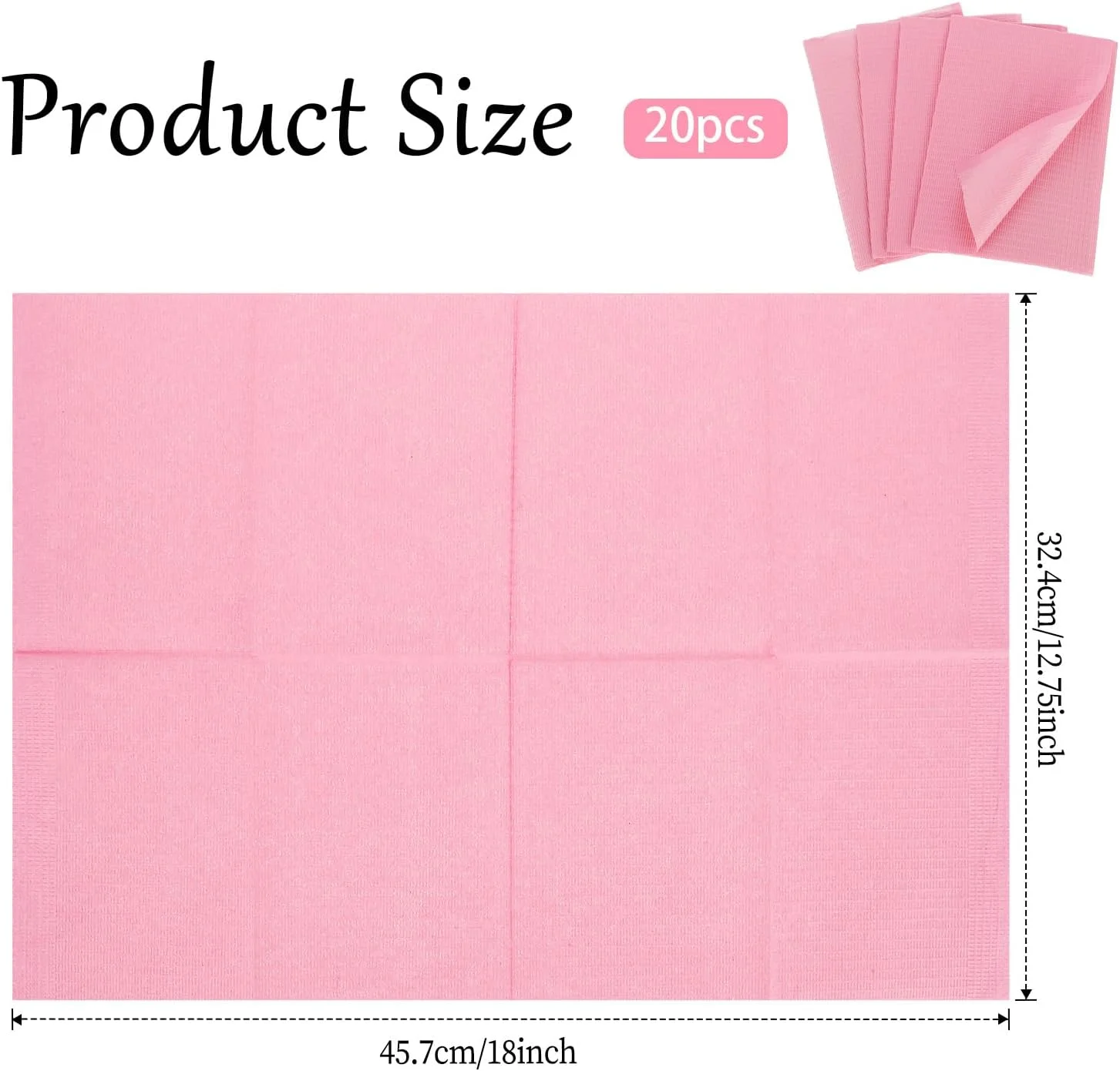 20 عدد زیرانداز یکبار مصرف ناخن Cobee، دستمال کاغذی ضد آب صورتی برای مانیکوریست ها، پدهای تمیز کننده حوله ناخن پدهای تاشو میز برای میزهای مخصوص ناخن، لوازم جانبی تاتو (صورتی)