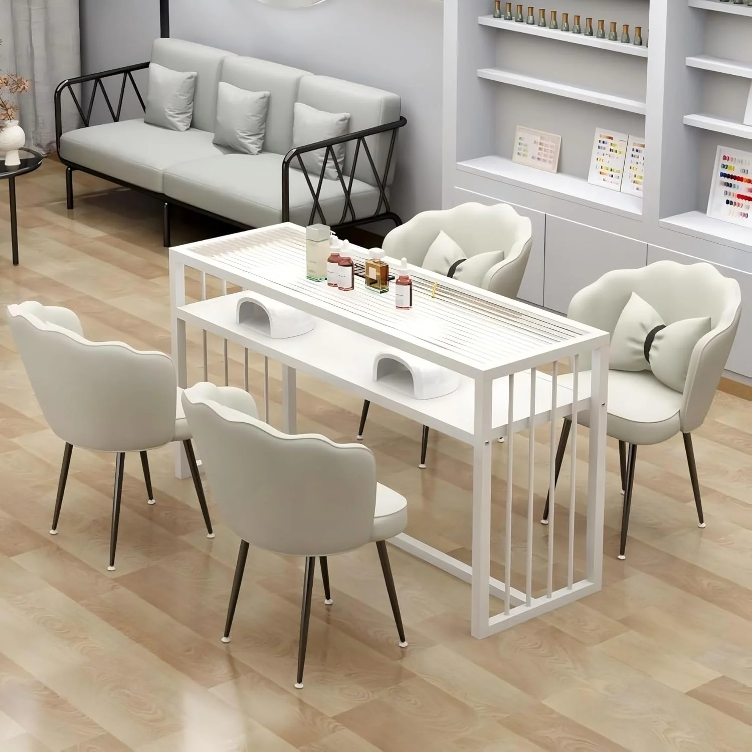 میز مانیکور، میز ناخن برای تکنسین ناخن، میز چند منظوره برای دفتر کار خانگی، سالن اسپا زیبایی (صندلی شامل نمی شود) (سفید، 100x40x78 سانتی متر)