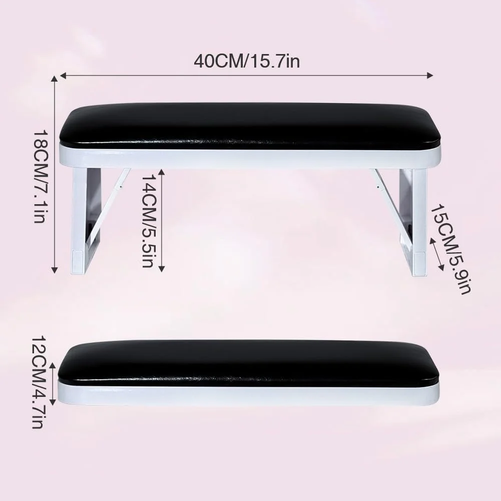 زیر دستی تاشو ناخن برای تکنسین های ناخن، استراحتگاه دست برای استودیو ناخن با زیرانداز مانیکور، مجموعه سوهان ناخن، 5 عدد بافر، 1 عدد ابزار تمیز کننده پوست مرده ناخن، 1 عدد برس ناخن، 1 عدد جداکننده ناخن