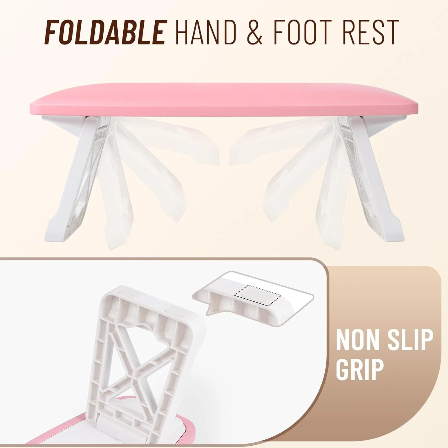 پایه نگهدارنده دست، لوازم ضروری برای تکنسین های ناخن، بالشتک بزرگ تاشو از جنس چرم میکروفیبر نرم برای میز مانیکور سالن