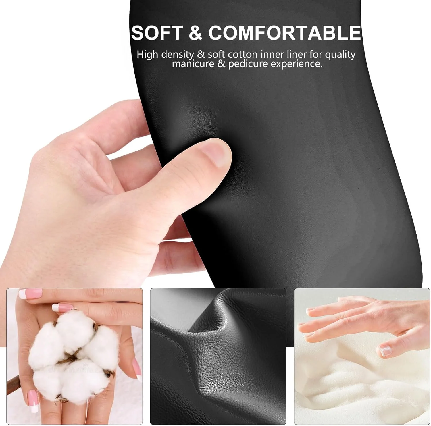 تکیه گاه دست مانیکور مدل U شکل، تکیه گاه دست نرم چرمی PU، بالشتک نگهدارنده دست مانیکور با پایه جداشدنی، مناسب برای استفاده در سالن های ناخن و منزل (مشکی کامل) تکیه گاه دست مانیکور مدل U شکل، تکیه گاه دست نرم چرمی PU، بالشتک نگهدارنده دست مانیکور با پایه جداشدنی، مناسب برای استفاده در سالن های ناخن و منزل (مشکی کامل)