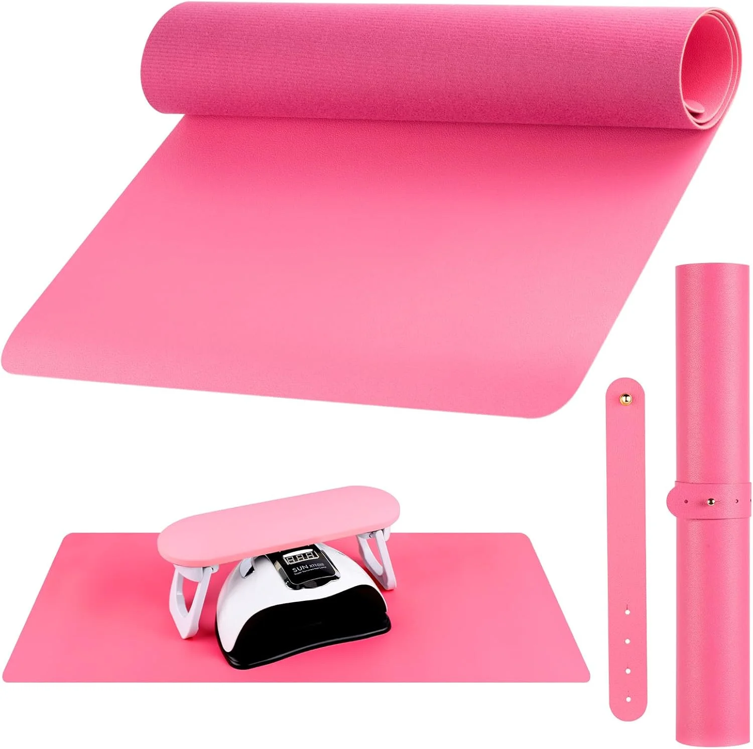 زیرانداز میز طراحی ناخن، (فقط زیرانداز) پد استراحت دست برای تکنسین ناخن، زیرانداز نرم چرمی PU میکروفایبر برای میز، زیرانداز تاشو برای میز و بالشتک استراحت دست مانیکور - قرمز مایل به صورتی زیرانداز میز طراحی ناخن، (فقط زیرانداز) پد استراحت دست برای تکنسین ناخن، زیرانداز نرم چرمی PU میکروفایبر برای میز، زیرانداز تاشو برای میز و بالشتک استراحت دست مانیکور - قرمز مایل به صورتی