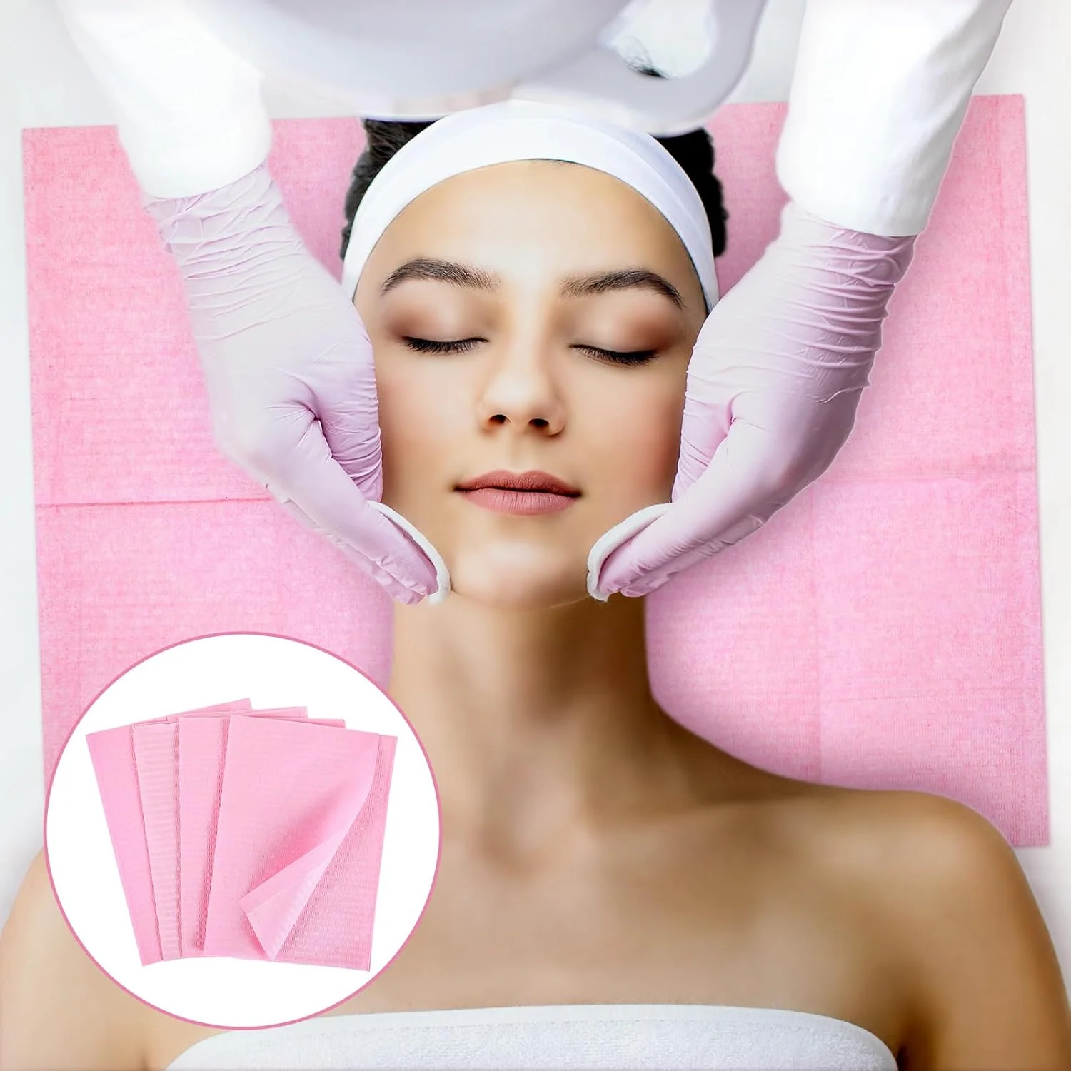 20 عدد زیرانداز رومیزی صورتی برای طراحی ناخن، زیرانداز یکبار مصرف ناخن، زیرانداز ضد آب میز ناخن برای مانیکوریست ها، پد میز مانیکور ناخن، قابل استفاده به عنوان پیش بند دندانپزشکی یا زیرانداز میز تاتو - 45.5 x 33 سانتی متر