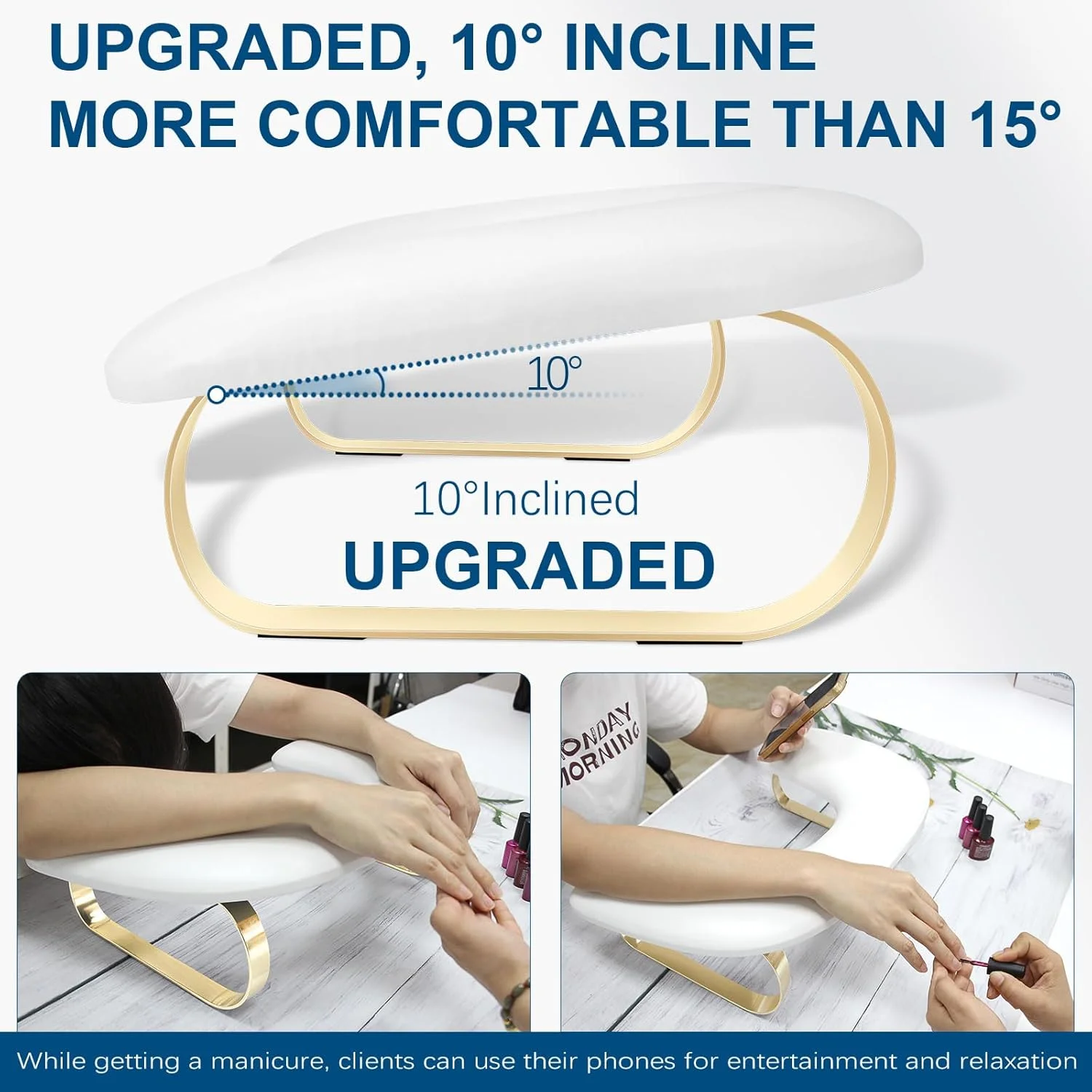 استند زیر دستی ناخن کار، زیر دستی U شکل مانیکور، زیر دستی دست ناخن کار با پایه استیل ضد زنگ استند زیر دستی ناخن کار، زیر دستی U شکل مانیکور، زیر دستی دست ناخن کار با پایه استیل ضد زنگ