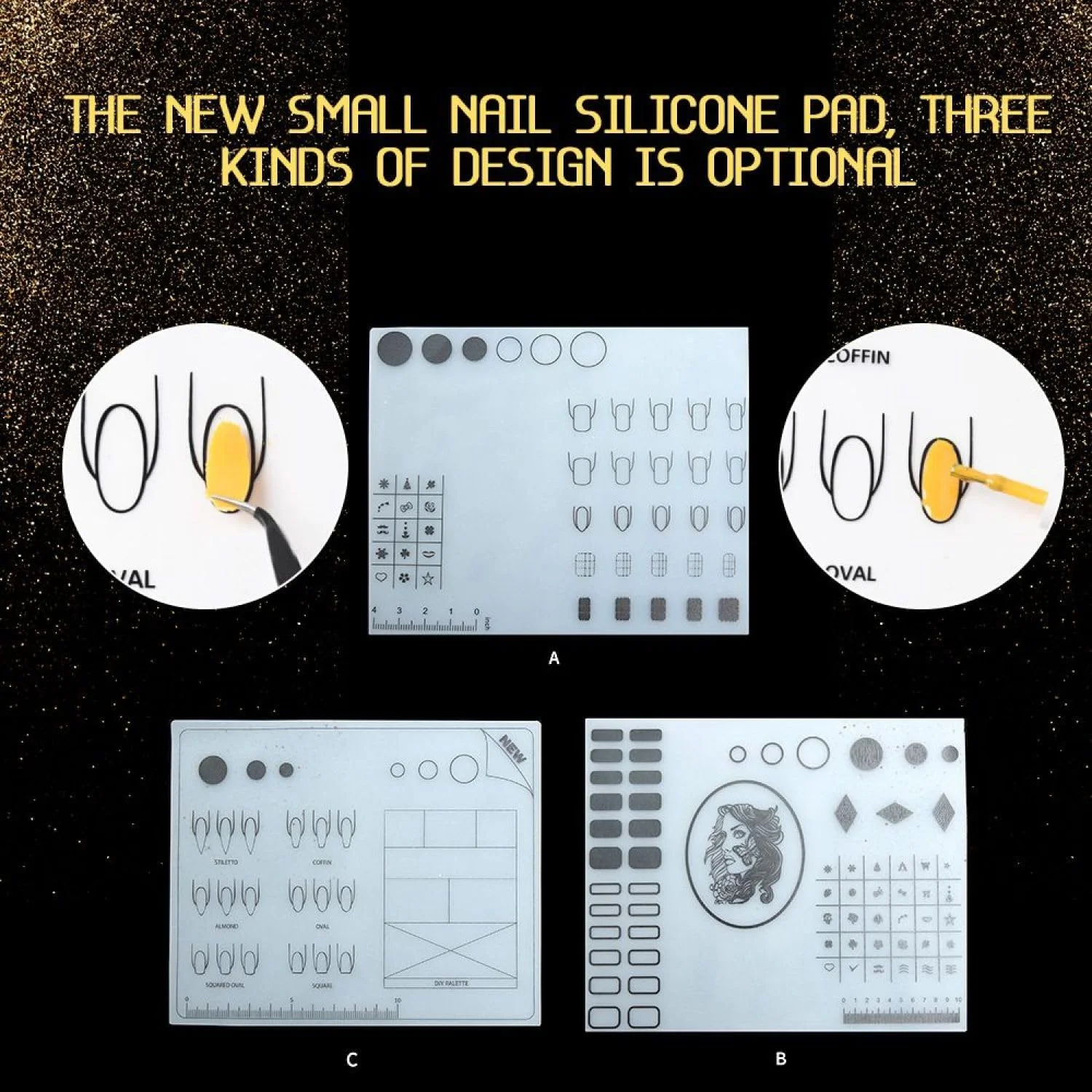 زیرانداز سیلیکونی کوچک طرح دار برای میز ناخن، پد تاشو و قابل شستشو، کوسن مانیکور و ابزار استراحت دست