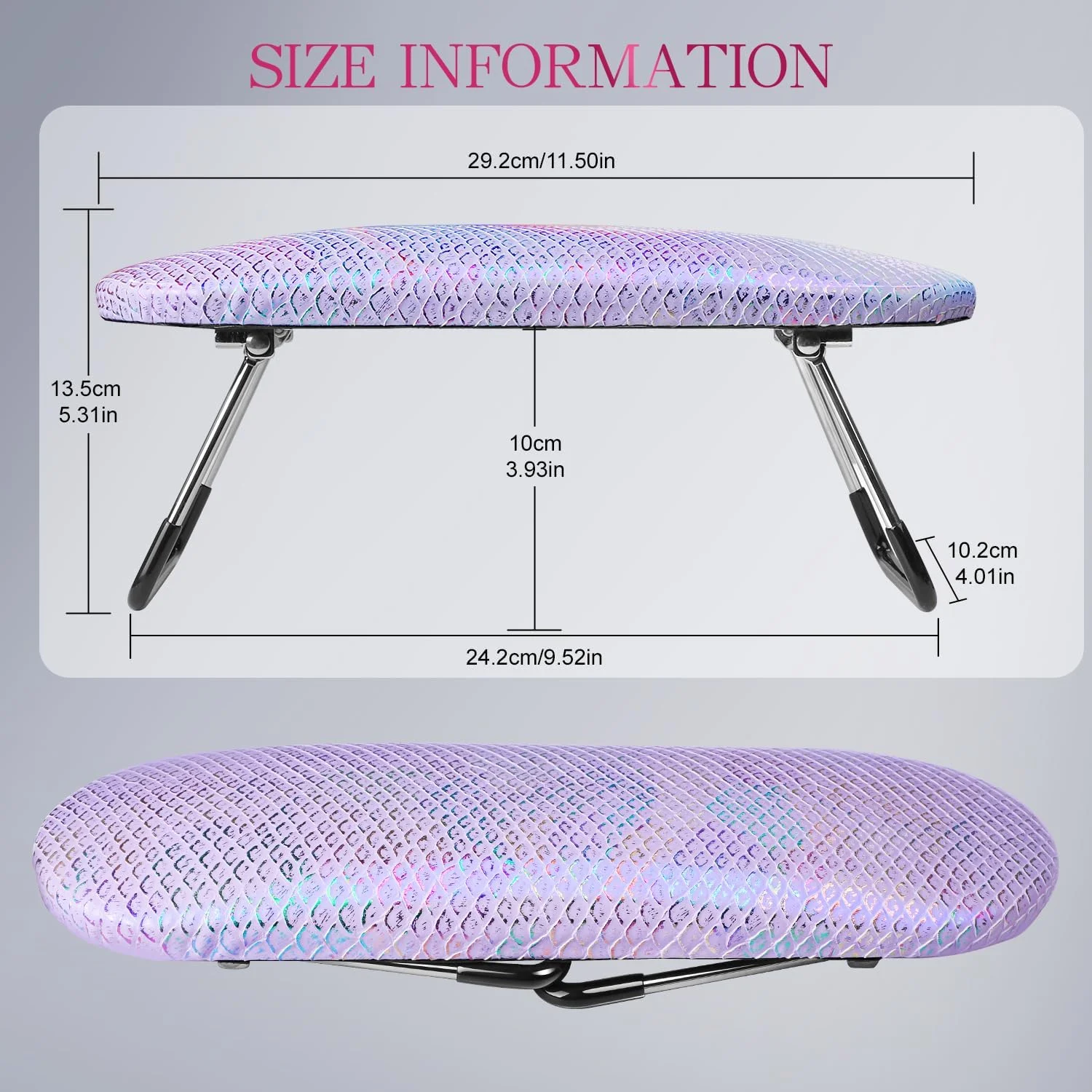 استند زیر دستی ناخن حرفه ای Krofaue - زیر دستی آرنج ناخن فوم متراکم با روکش چرم PU تاشو، ضد لغزش و پایدار، کاهش خستگی دست مناسب برای استفاده در سالن های مانیکور، بنفش استند زیر دستی ناخن حرفه ای Krofaue - زیر دستی آرنج ناخن فوم متراکم با روکش چرم PU تاشو، ضد لغزش و پایدار، کاهش خستگی دست مناسب برای استفاده در سالن های مانیکور، بنفش