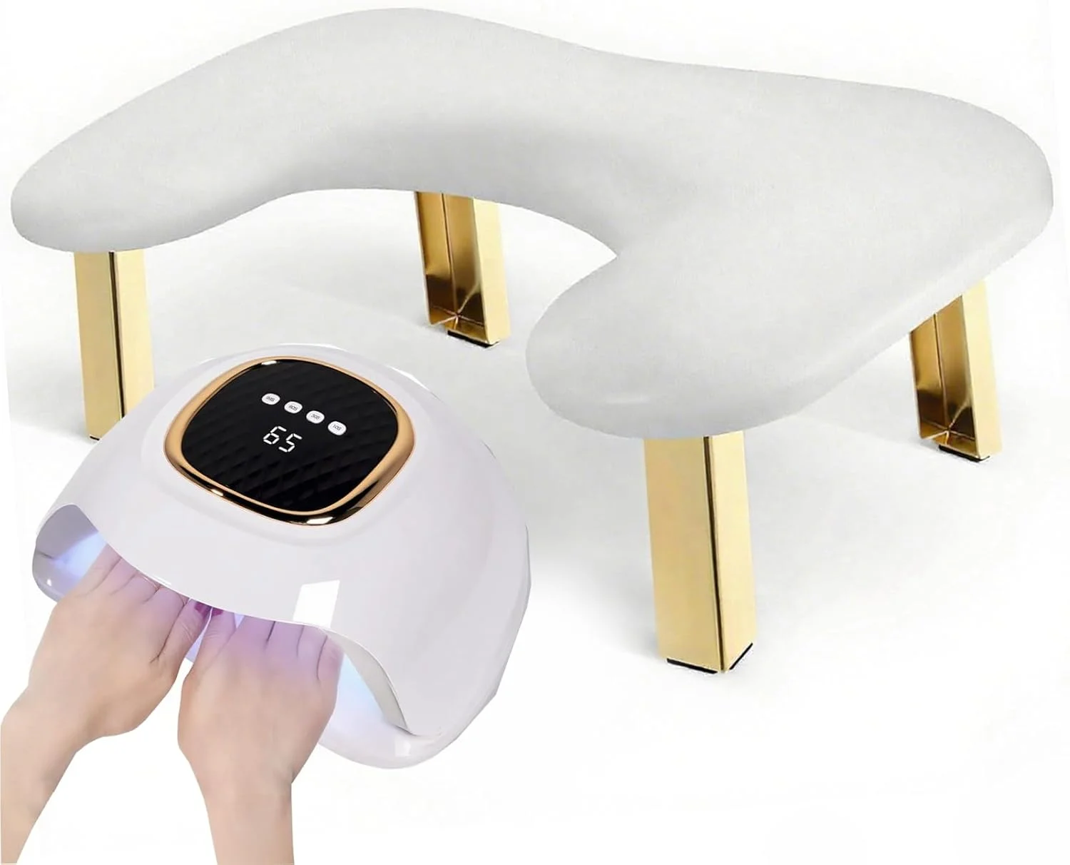 تکیه گاه دست ناخن، تکیه گاه دست چرمی PU برای ناخن کار، تکیه گاه دست تاشو U شکل برای مانیکور و پد استراحت دست و پا (سفید) تکیه گاه دست ناخن، تکیه گاه دست چرمی PU برای ناخن کار، تکیه گاه دست تاشو U شکل برای مانیکور و پد استراحت دست و پا (سفید)