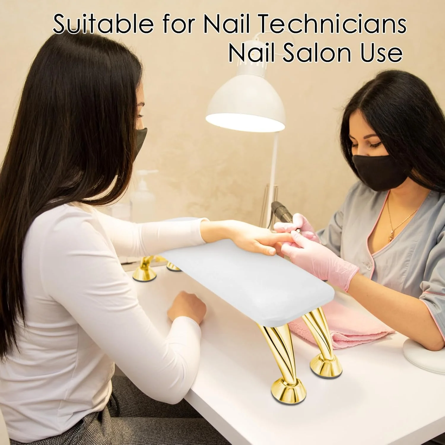 تکیه گاه دست نرم و راحت برای ناخن کار، تکیه گاه دست ضد لغزش، تکیه گاه دست چرمی میکروفیبر برای مانیکور با پایه های استیل ضد زنگ طلایی تکیه گاه دست نرم و راحت برای ناخن کار، تکیه گاه دست ضد لغزش، تکیه گاه دست چرمی میکروفیبر برای مانیکور با پایه های استیل ضد زنگ طلایی